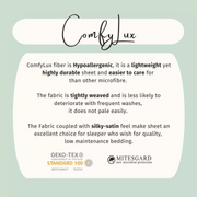 Hillcrest ComfyLux Solid 988TC | Fitted Sheet Set I No Quilt Cover - 6 Colour