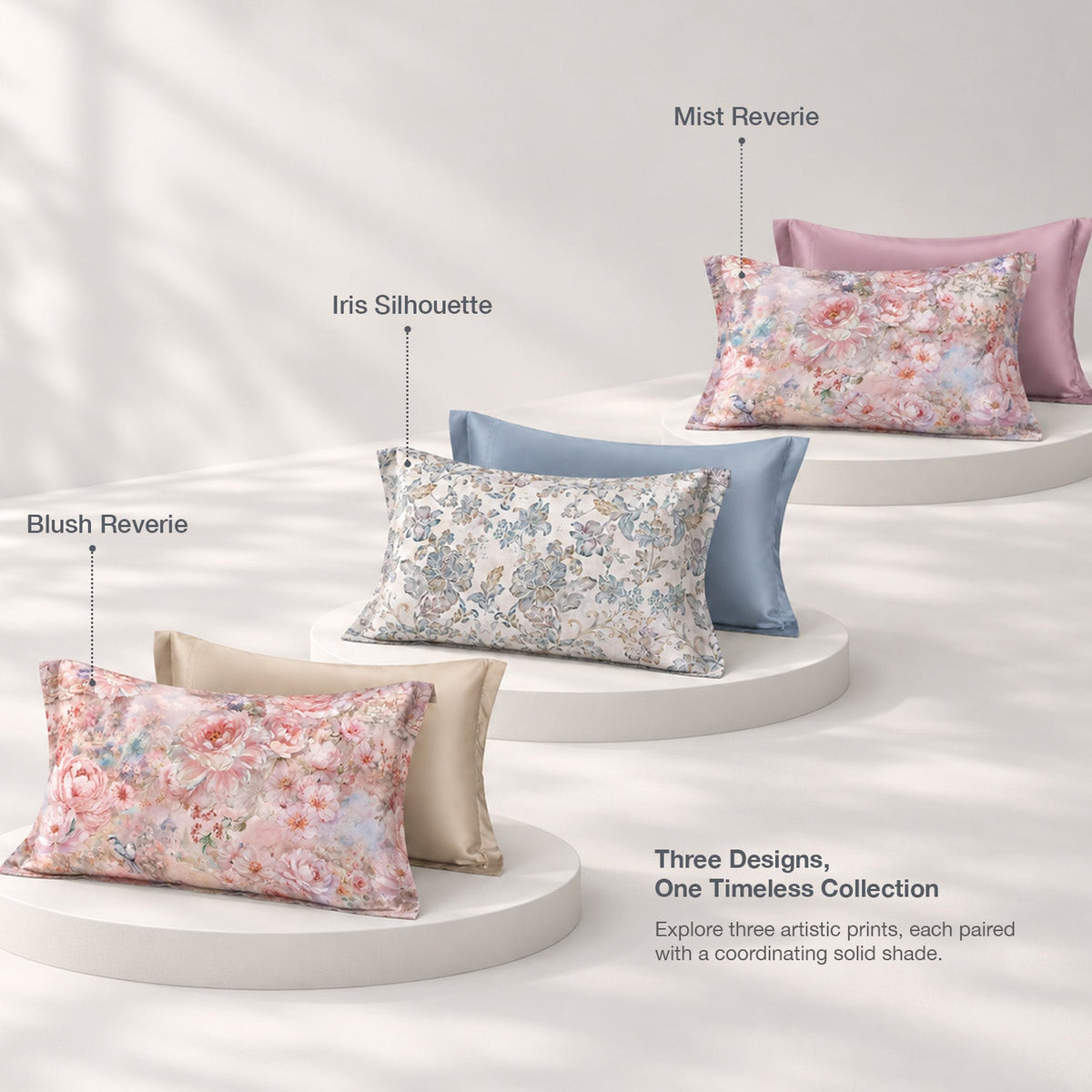 IE Maison Tencel Printed 1500TC Luxury Fitted Sheet & Bed Set - Iris Silhouette