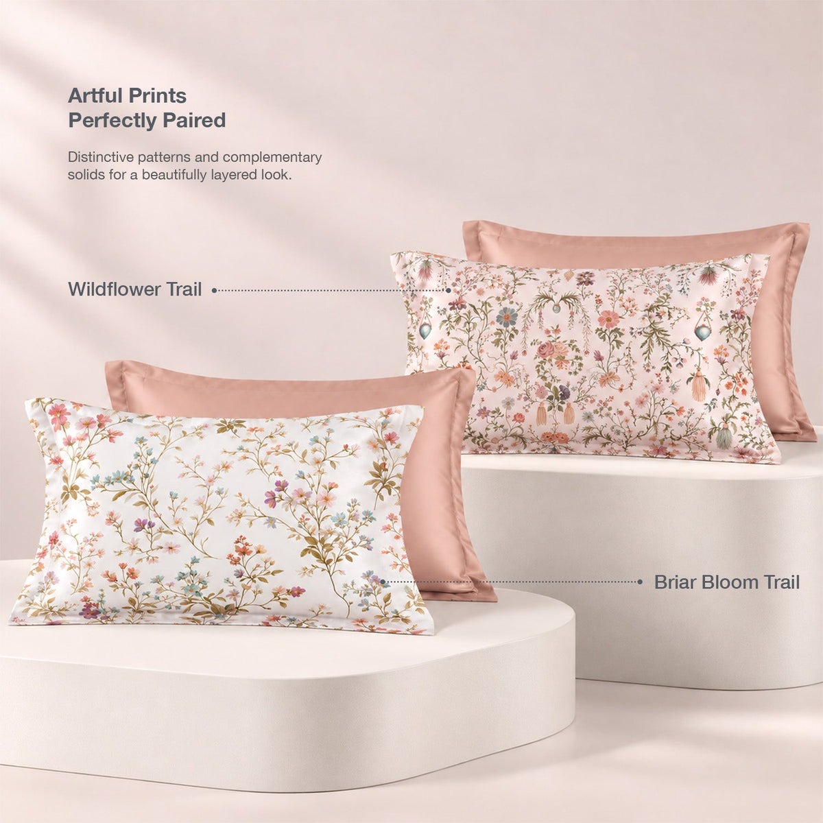 IE Maison Tencel Printed 1500TC Luxury Fitted Sheet & Bed Set - Mist Reverie