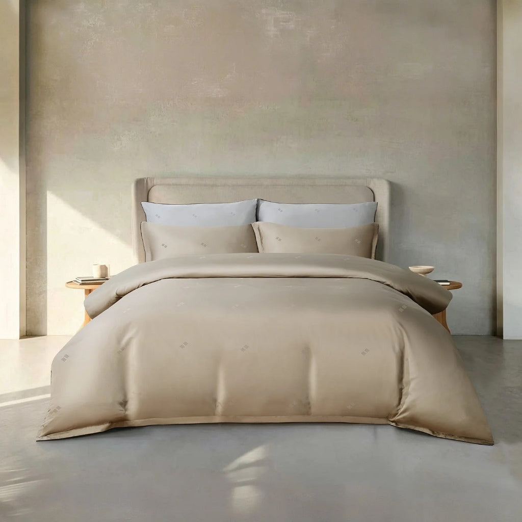 Intero BambooPro Beyond Thread Count Geo Jacquard Luxury Bedding Set - Taupe