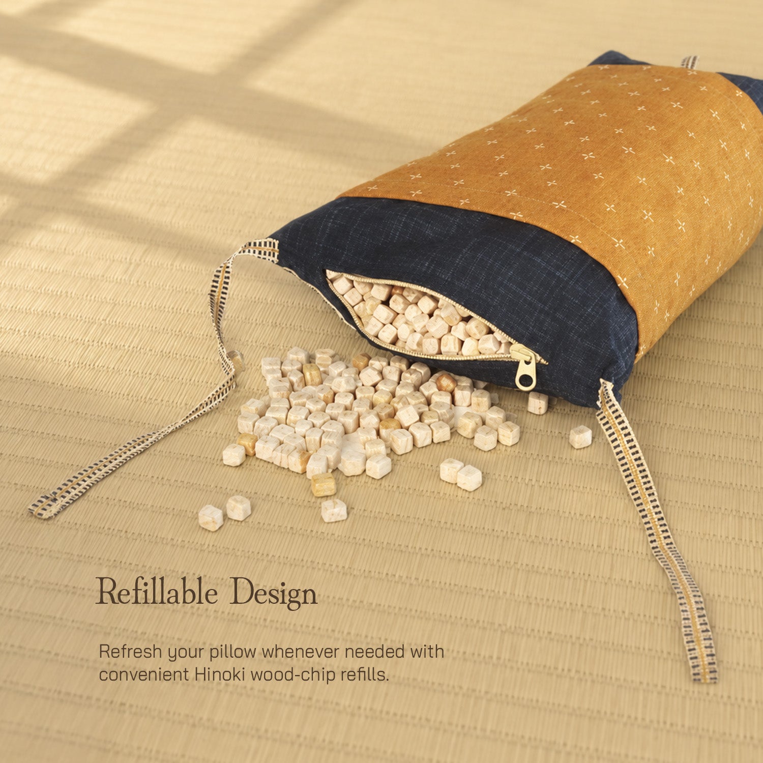 Futon Tokyo Japanese Buckwheat Pillow Natural Firm & Adjustable Support