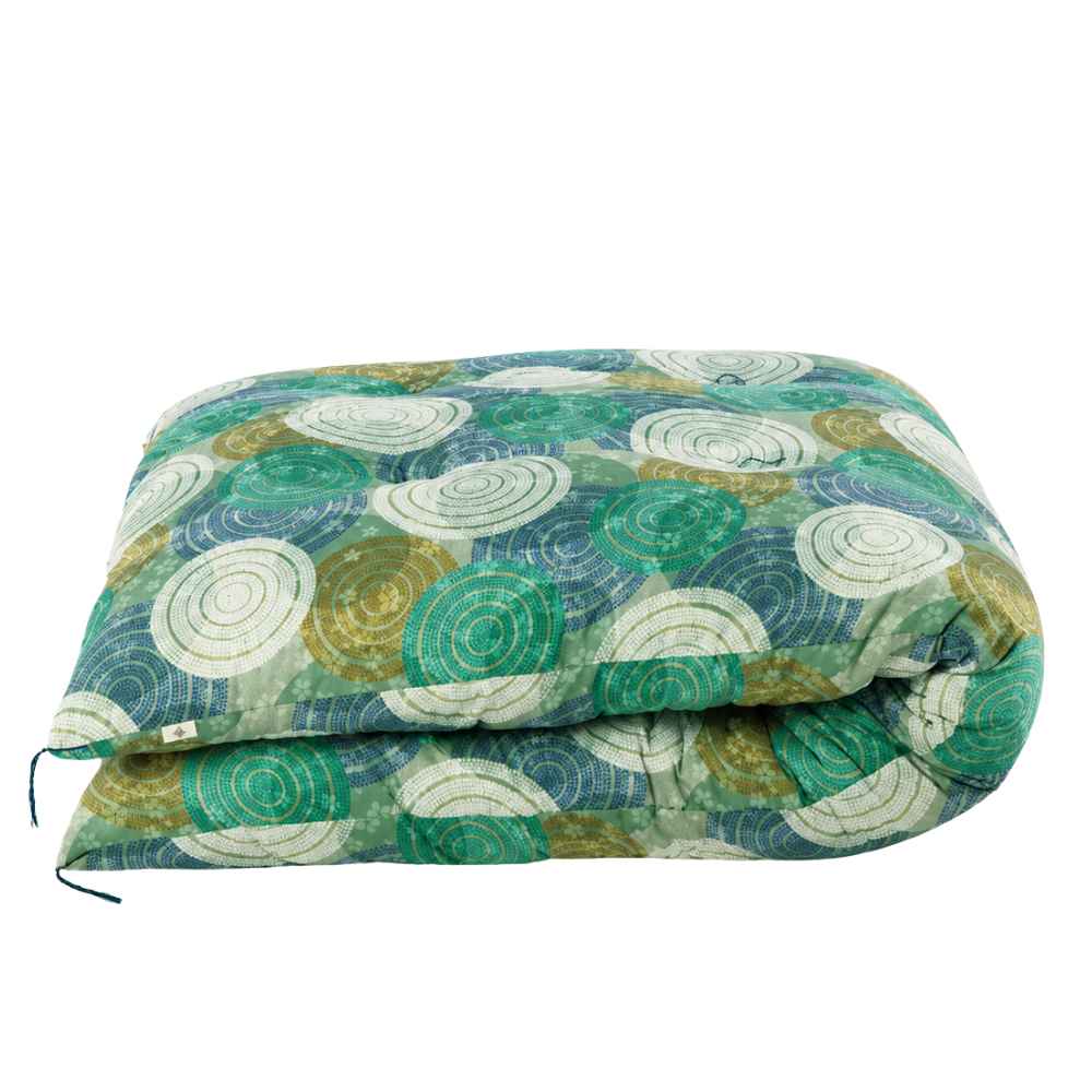 Futon Tokyo Japanese Futon Mattress Handmade Ripple Green – 25% More Filling