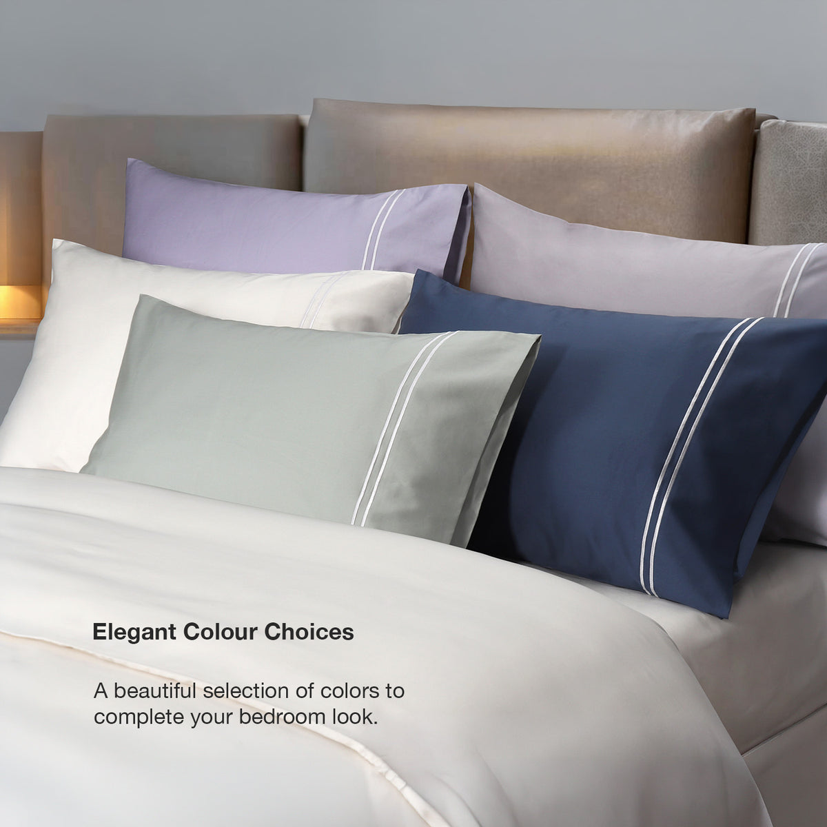 IE Maison Hotel Suite Premium Cotton Solid Bedding Set with Embroidery