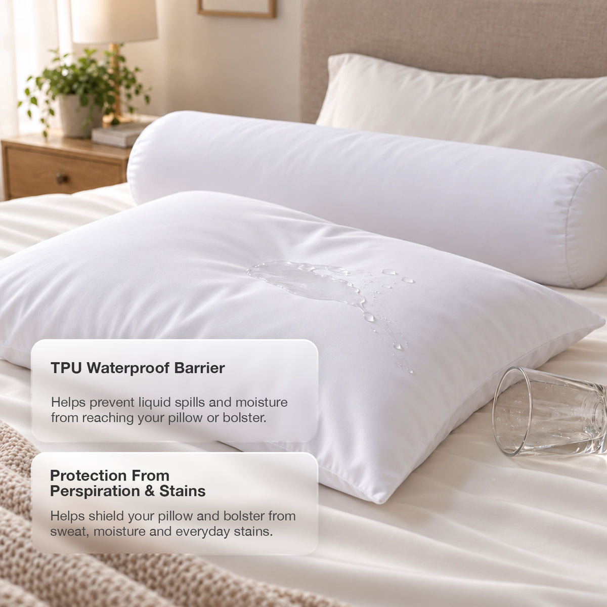 IE Maison Tencel Waterproof Pillow & Bolster Protector