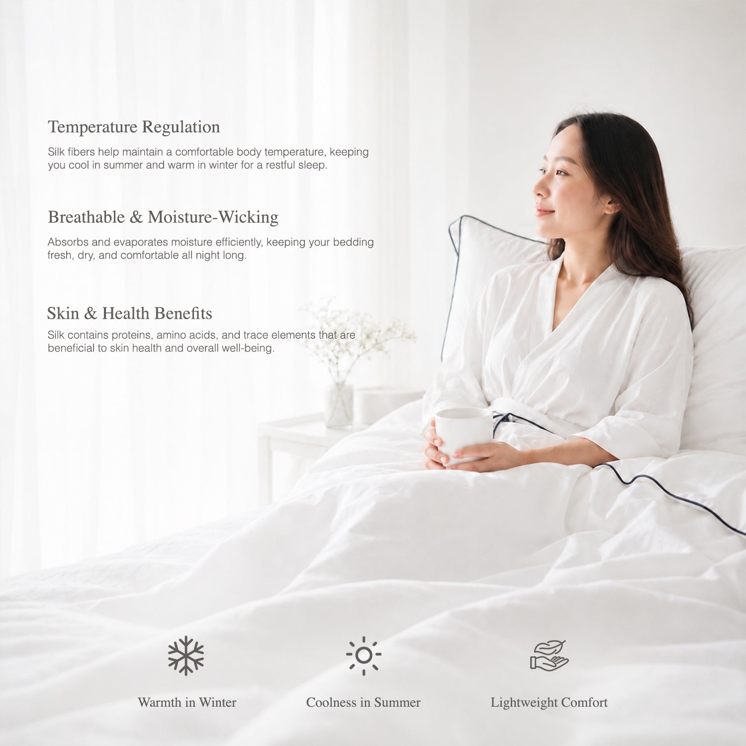 Bellami Reece Tencel Silk Duvet – Luxurious Mulberry Silk & Silk-Like Fiber Filling