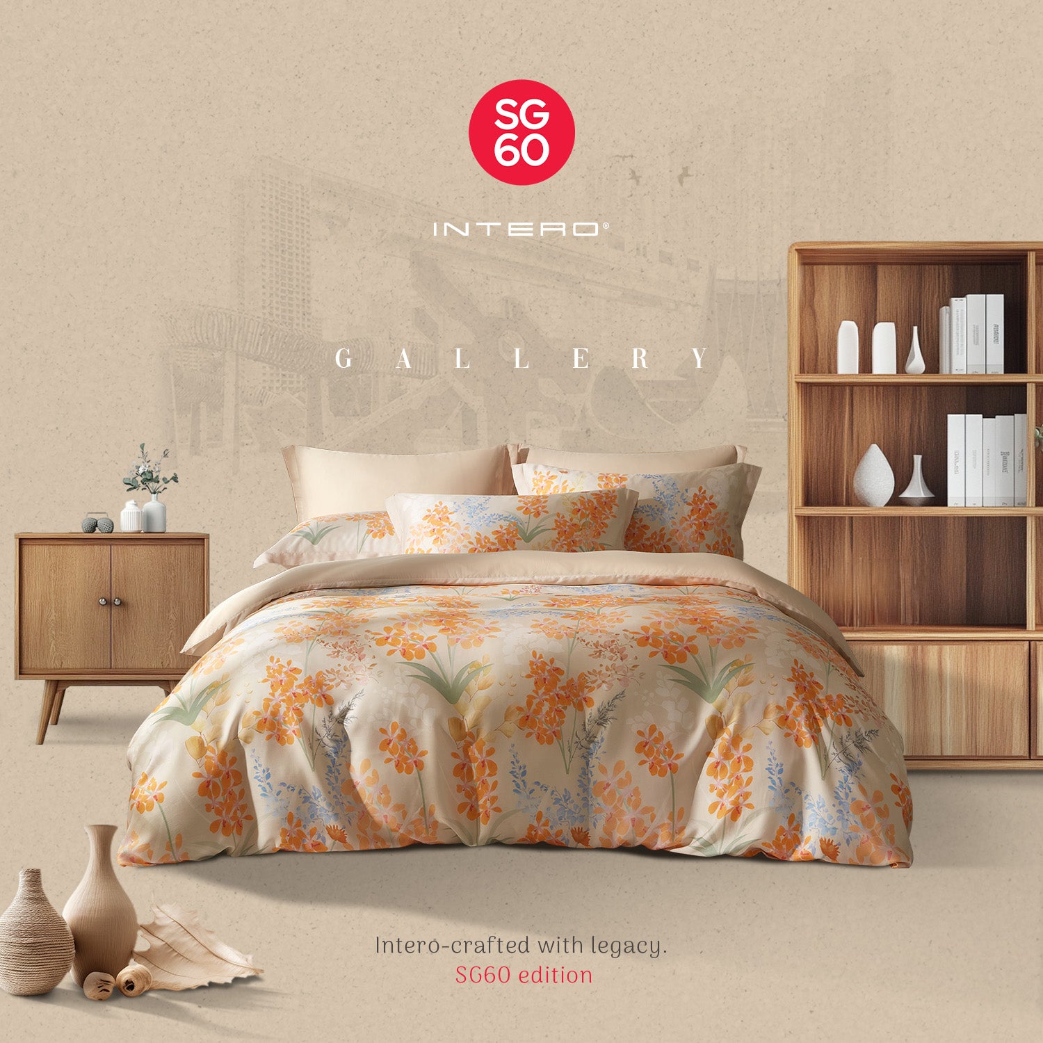 Intero SG60 Early Bird Special | Vanda Orchids Collection | Queen & King Bed Sets - Orange