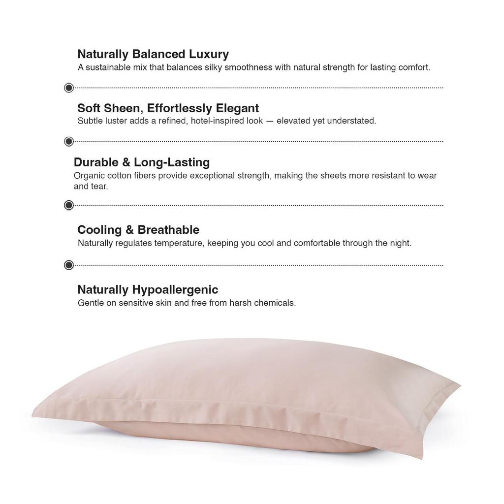 Bellami Heirloom Basic 2.0 Solid Beddings | Fitted Sheet | Bed Set | Pillow Case | Bolster Case - 1300TC Aris Organic Cotton & Lyocell