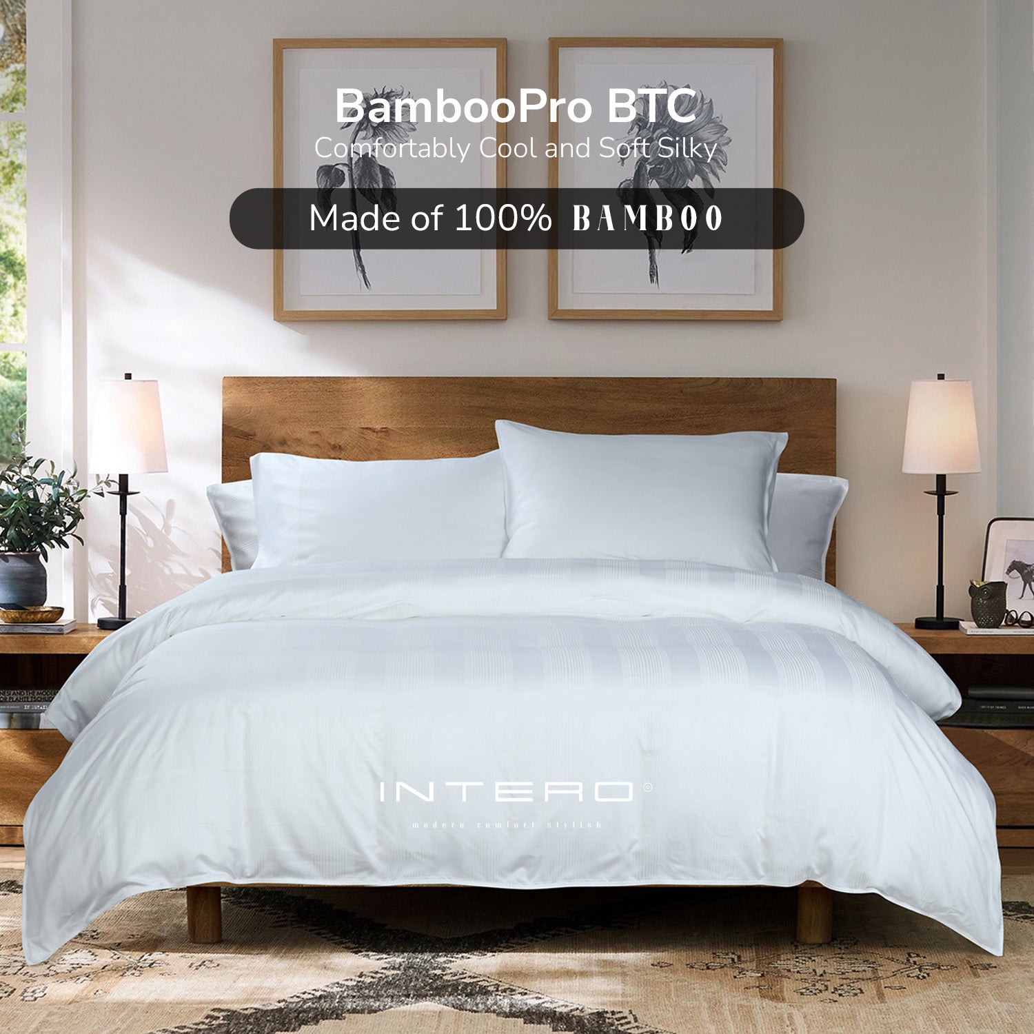 Intero Bamboopro Beyond Thread Count I Terra Dobby I Fitted Sheet I Bed Set