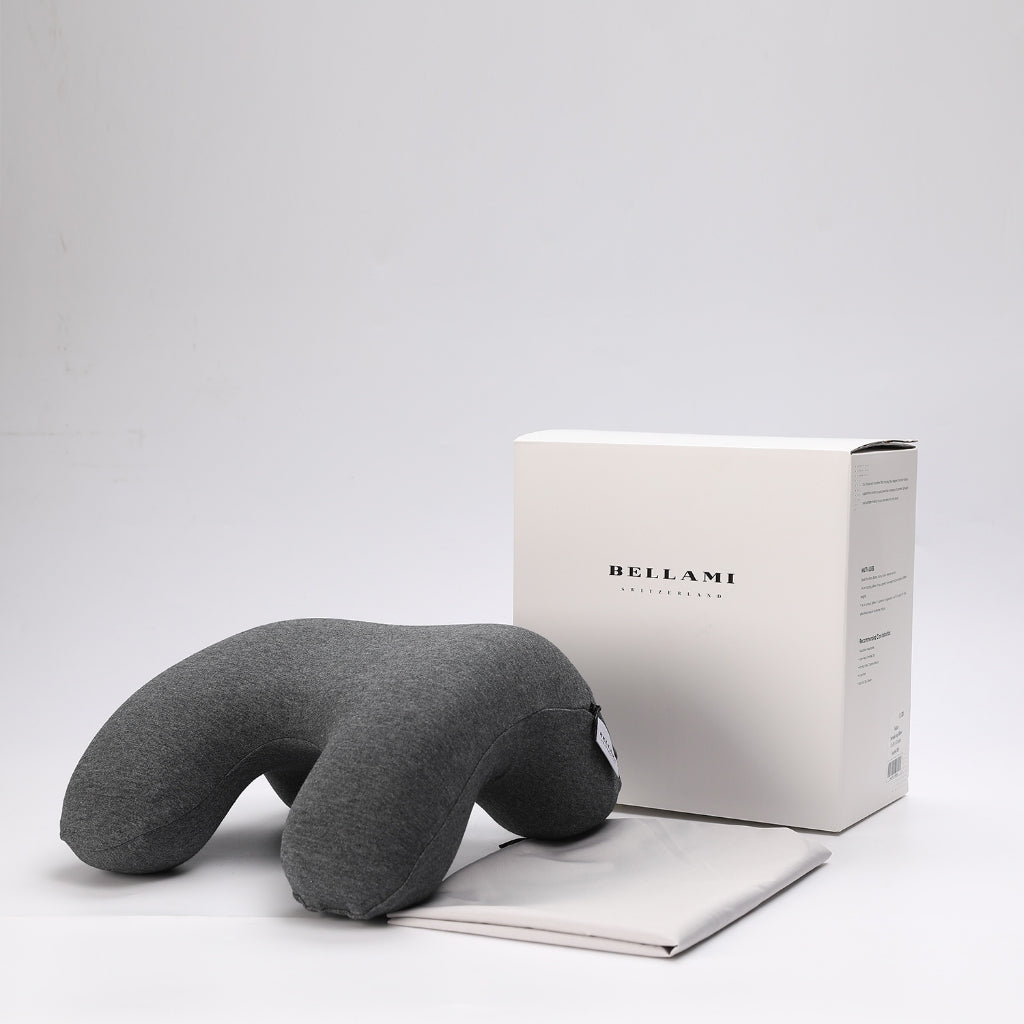 Bellami Plus Nap Pillow I Ergonomic Memory Foam I Neck & Shoulder Support I Soft & Cooling I Travel Friendly