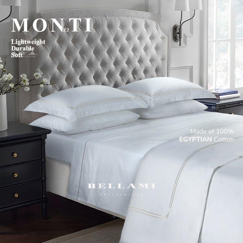 Bellami I Monti I 100% Egyptian Cotton I 1500TC I Fitted Sheet Set I Duvet Cover Set - 6 Colours