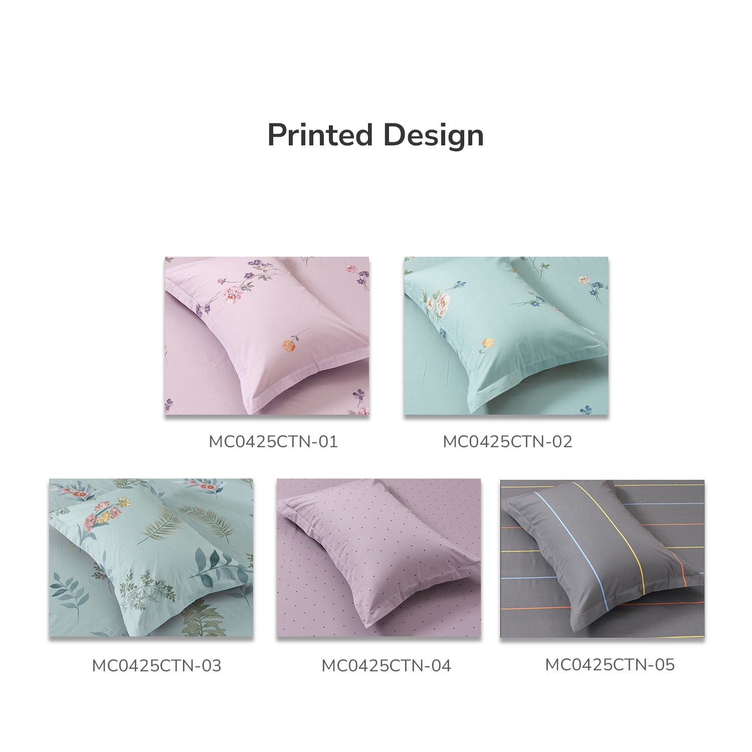 Marie Claire Lumine Printed 100% Combed Cotton 1000TC | Fitted Sheet Set I Bed Set - MC0525CTN-03
