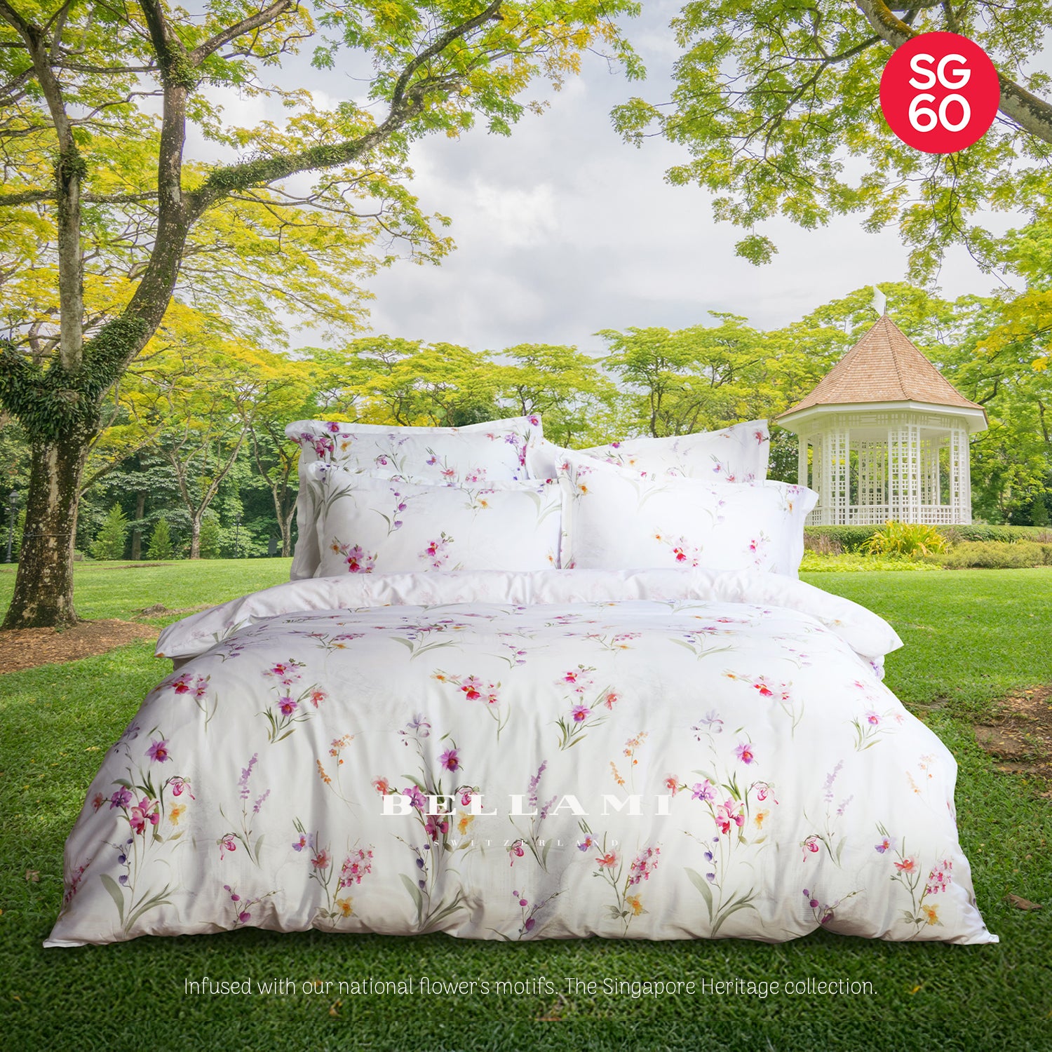 Bellami SG60 Early Bird Luxe Orchid-Inspired Bed Set Collection (Queen & King) - Papilionanthe