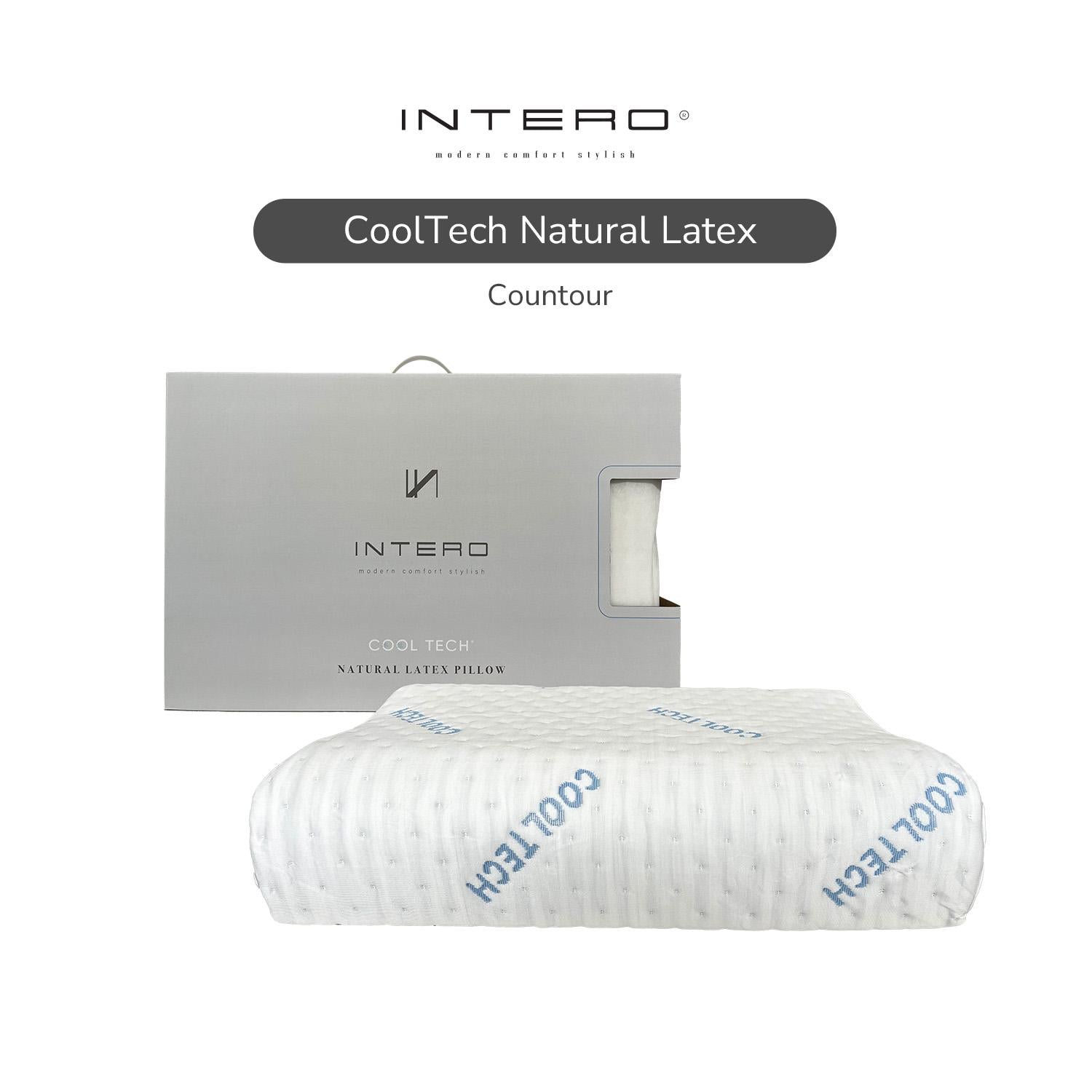 Intero Cooltech Latex Contour Pillow | Cooling Latex | Ergonomic Neck & Spine Support