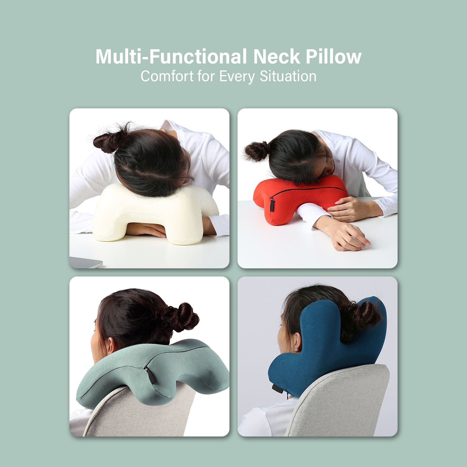 Bellami Plus Nap Pillow I Ergonomic Memory Foam I Neck & Shoulder Support I Soft & Cooling I Travel Friendly