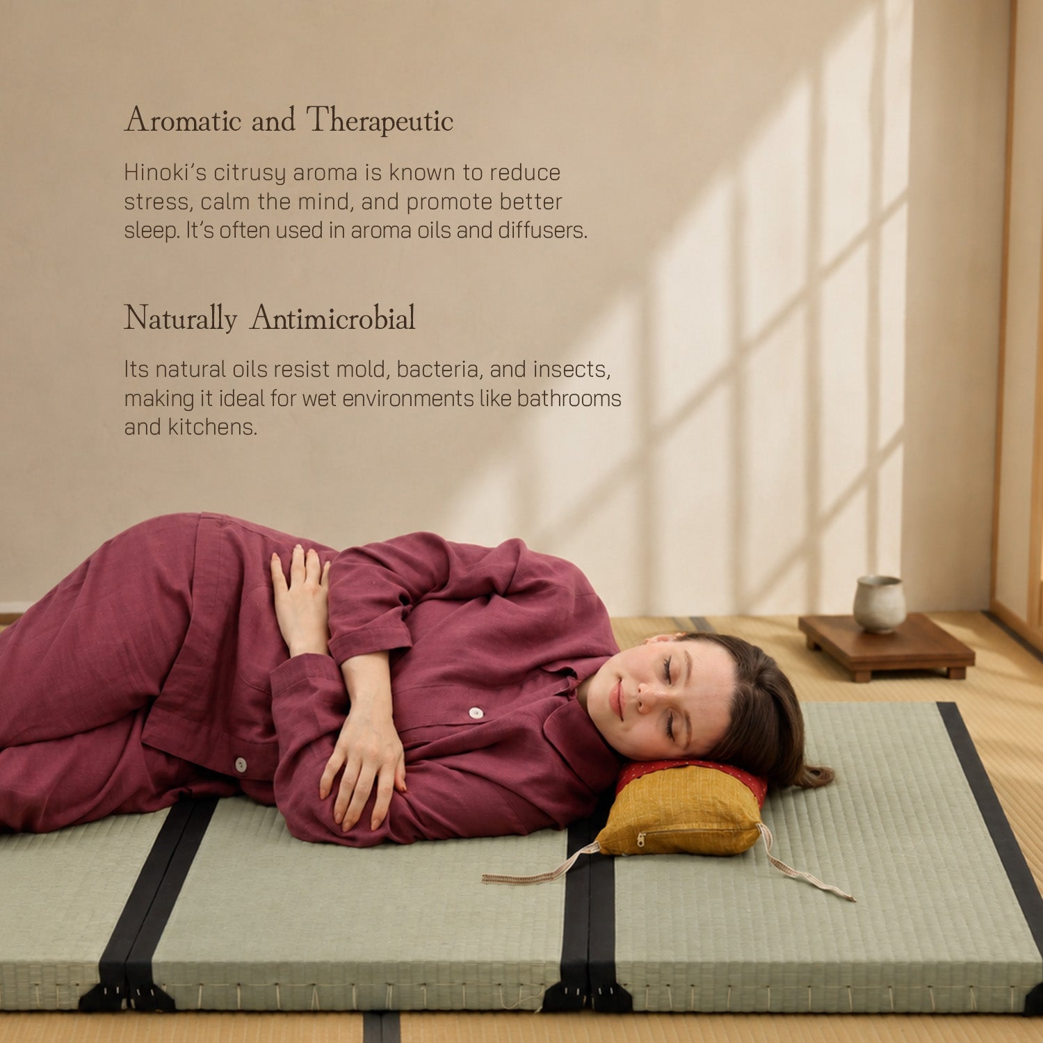 Futon Tokyo Japanese Buckwheat Pillow Natural Firm & Adjustable Support