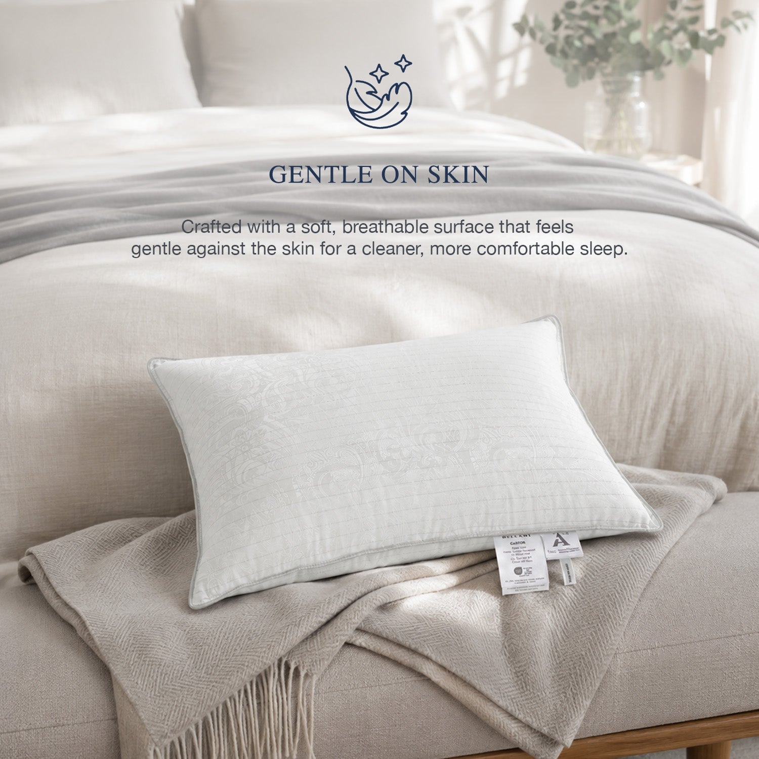 Bellami Silver ION Castor DownFeel Cloud Soft Fibre Boudoir Pillow