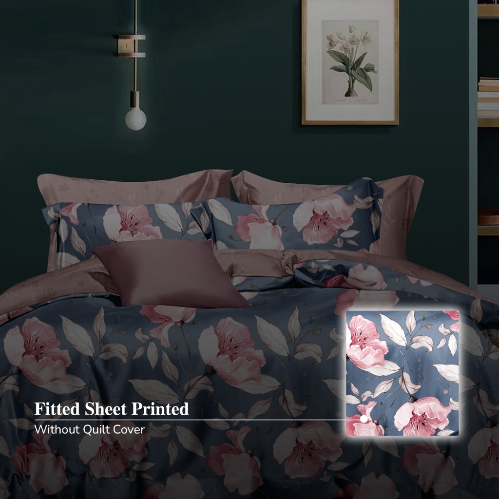 Hillcrest I ComfyLux Printed Microfiber I 988TC I Fitted Sheet Set I Summer Blanket I No Quilt Cover - Spring
