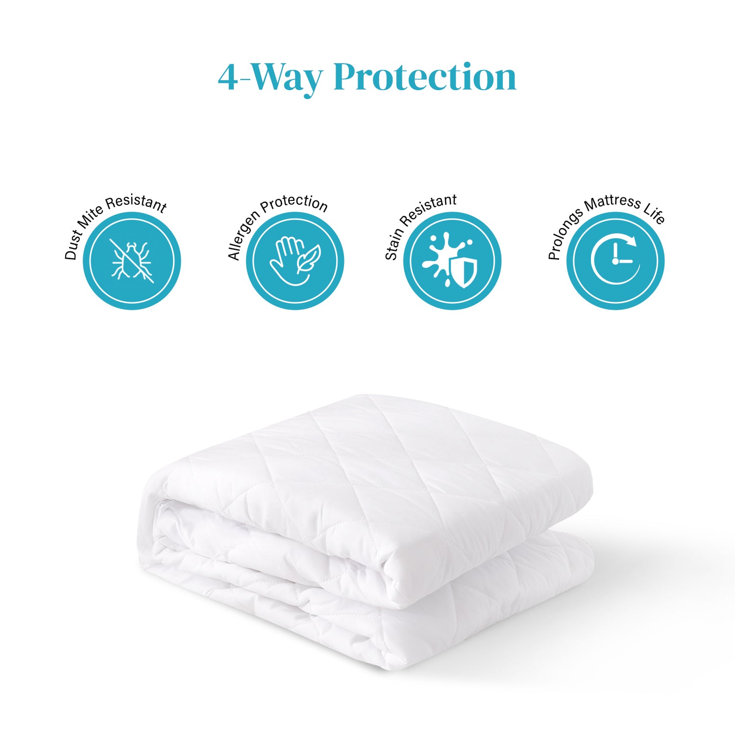 Hillcrest I ComfyLux I Fitted Mattress Protector I Fits UP TO 45cm I 4-Way Protection - 4 Sizes
