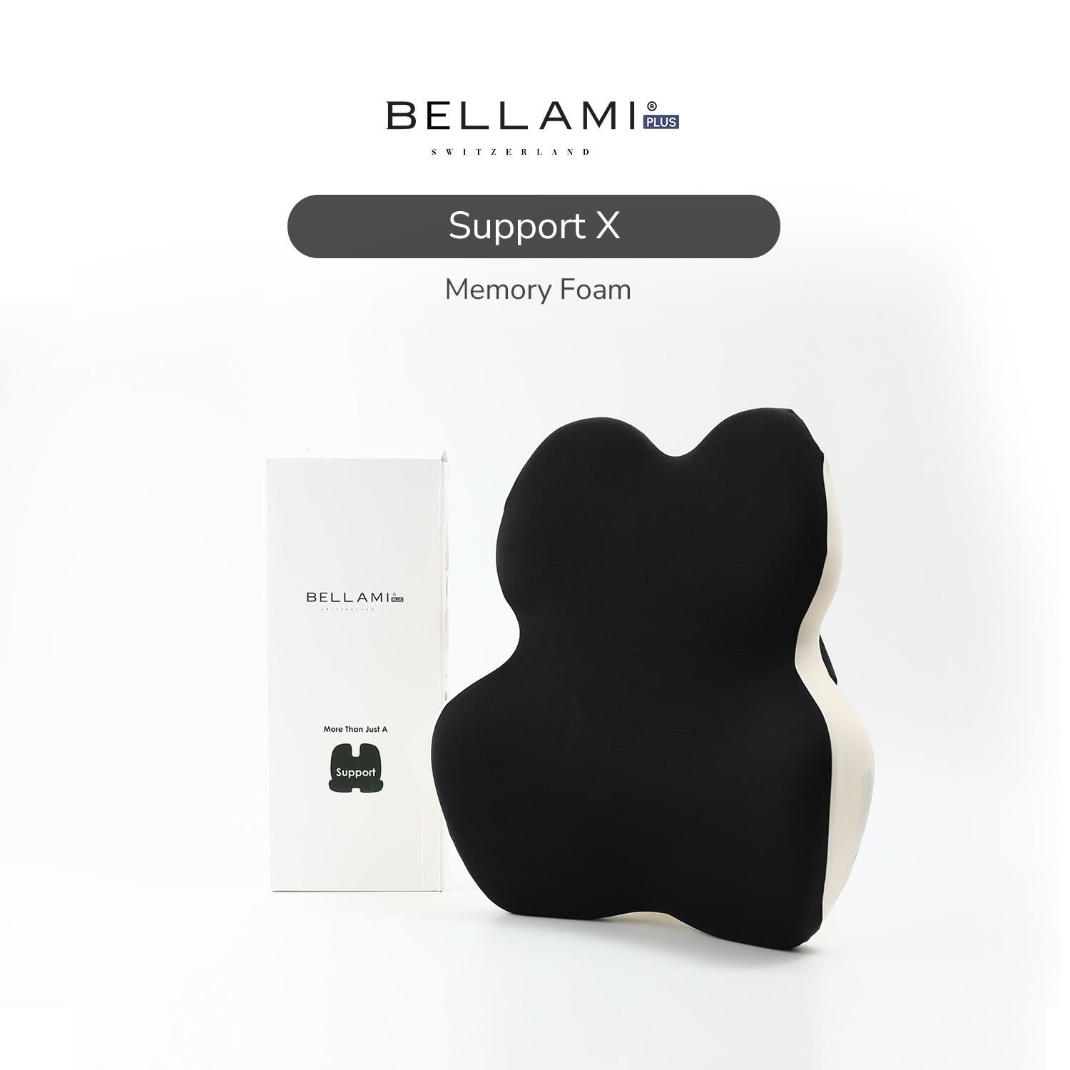 Bellami Plus Support X Memory Foam Pillow Ergonomic Compact Support Travel Pillow