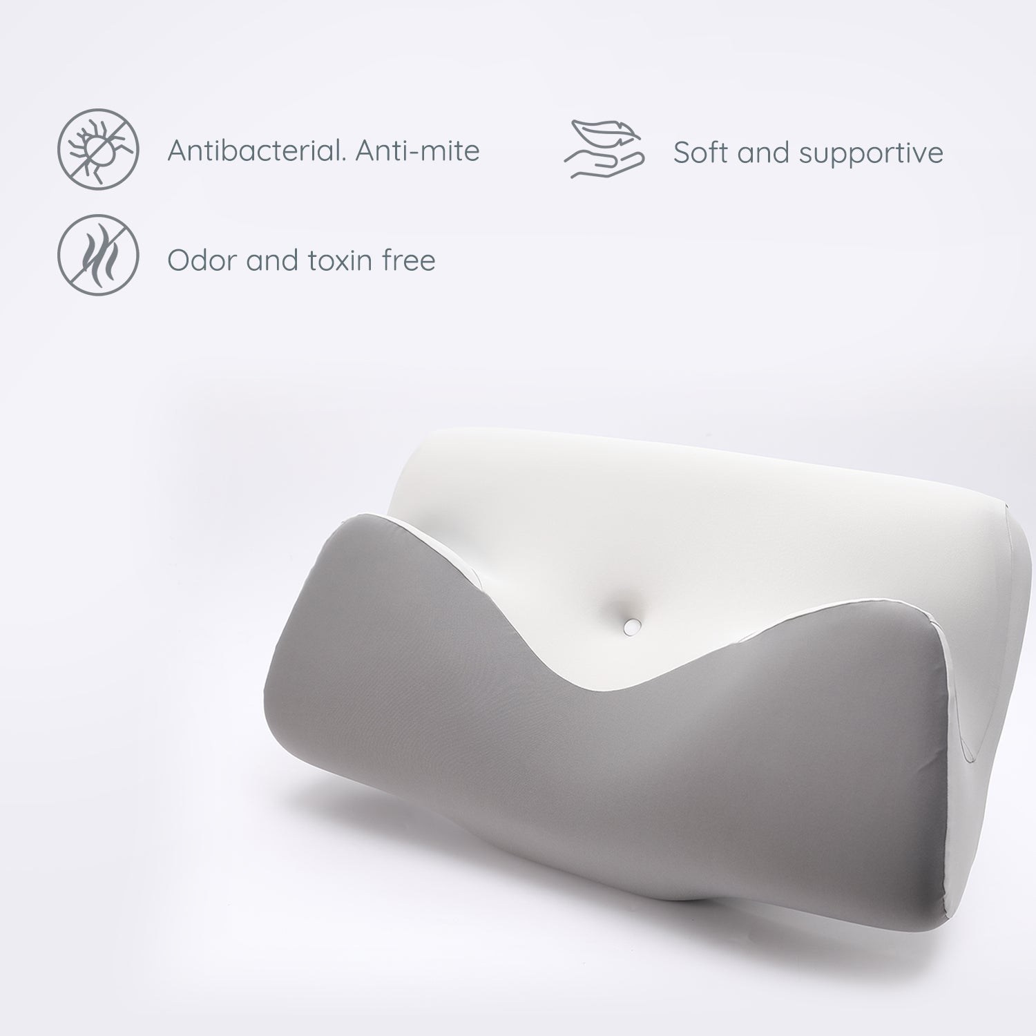 Bellami Plus Tech Series I Neck Nova Memory Foam Pillow I Dual-Height Design | Premium Memory Foam