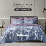 Hillcrest I ComfyLux Printed I 988TC I Fitted Sheet Set I Summer Blanket - Dusky