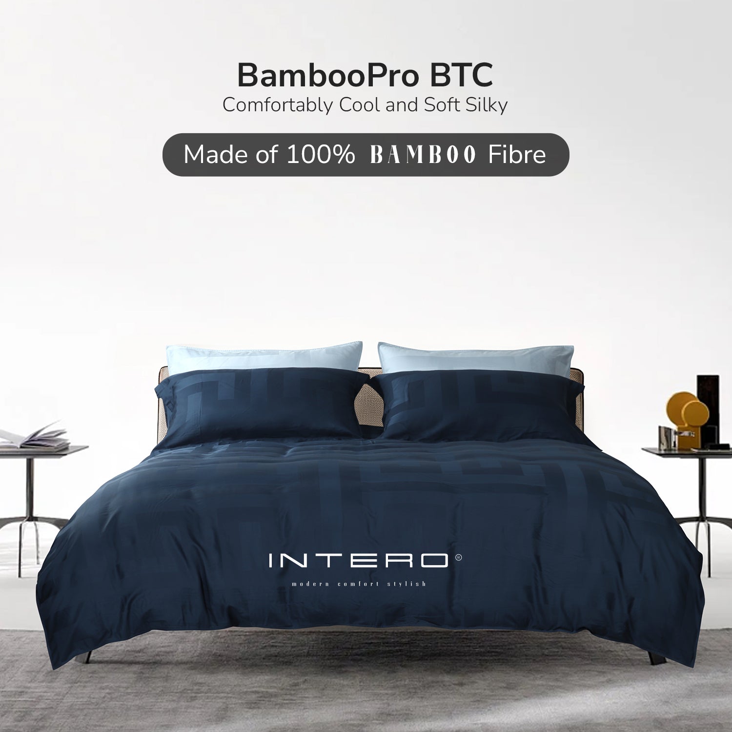 Intero | BambooPro Jac Beyond Thread Count | Toni Collection | Bed Set | Fitted Sheet | With Quilt Cover Set *FREE 1 Bellami Shield Guard Mattress Protector*