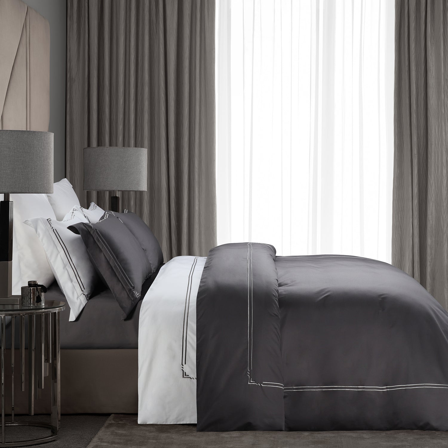 Bellami Monti 100% Egyptian Cotton 1500 Thread Count Fitted Sheet Set | Duvet Cover Set I Pillow Bolster Case