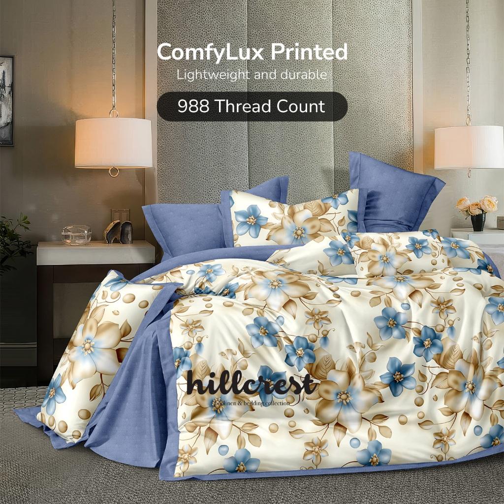 Hillcrest I 988TC ComfyLux I Printed Bedding Collection I Fitted Sheet Set - Aurevia