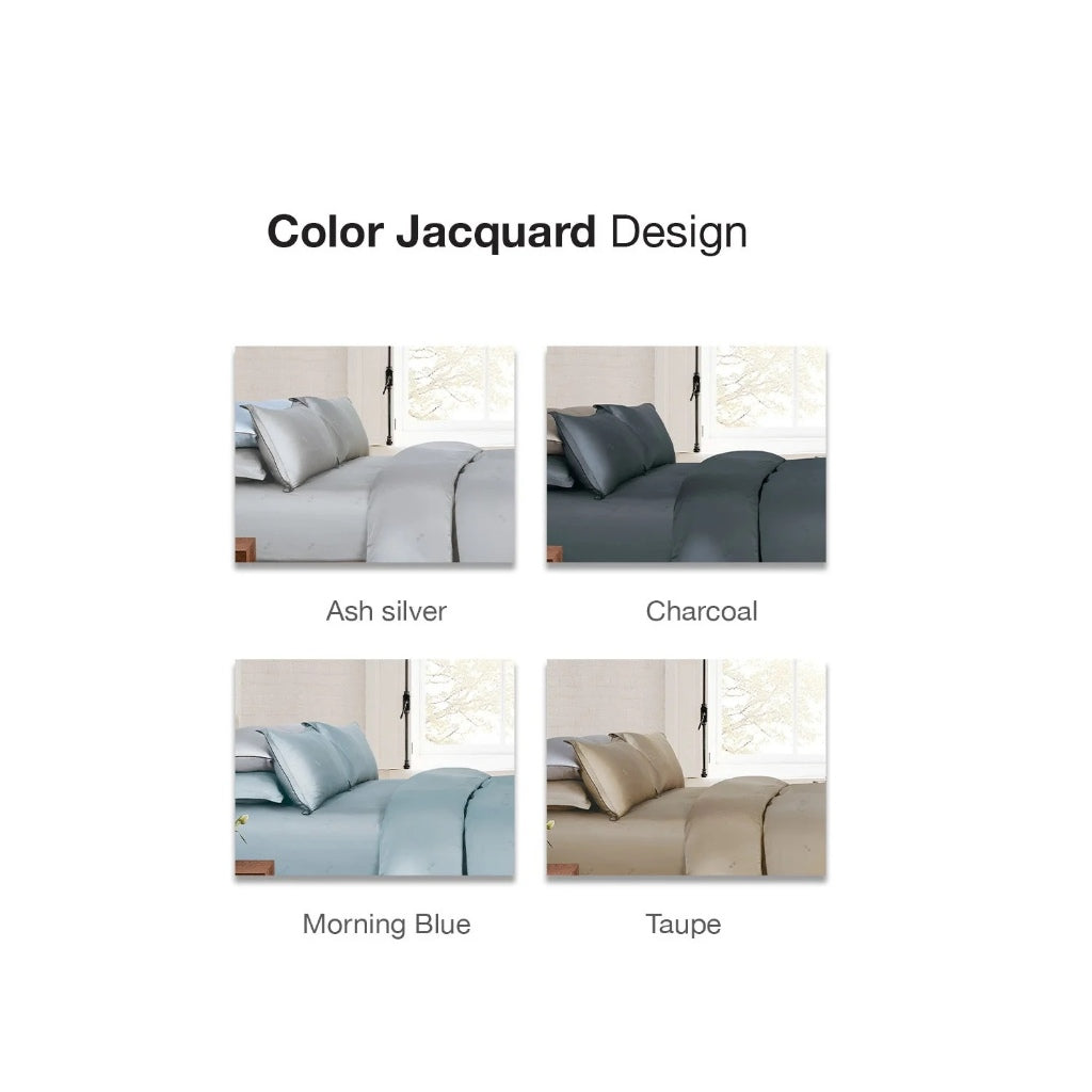 Intero BambooPro Beyond Thread Count Geo Jacquard Luxury Bedding Set - Taupe
