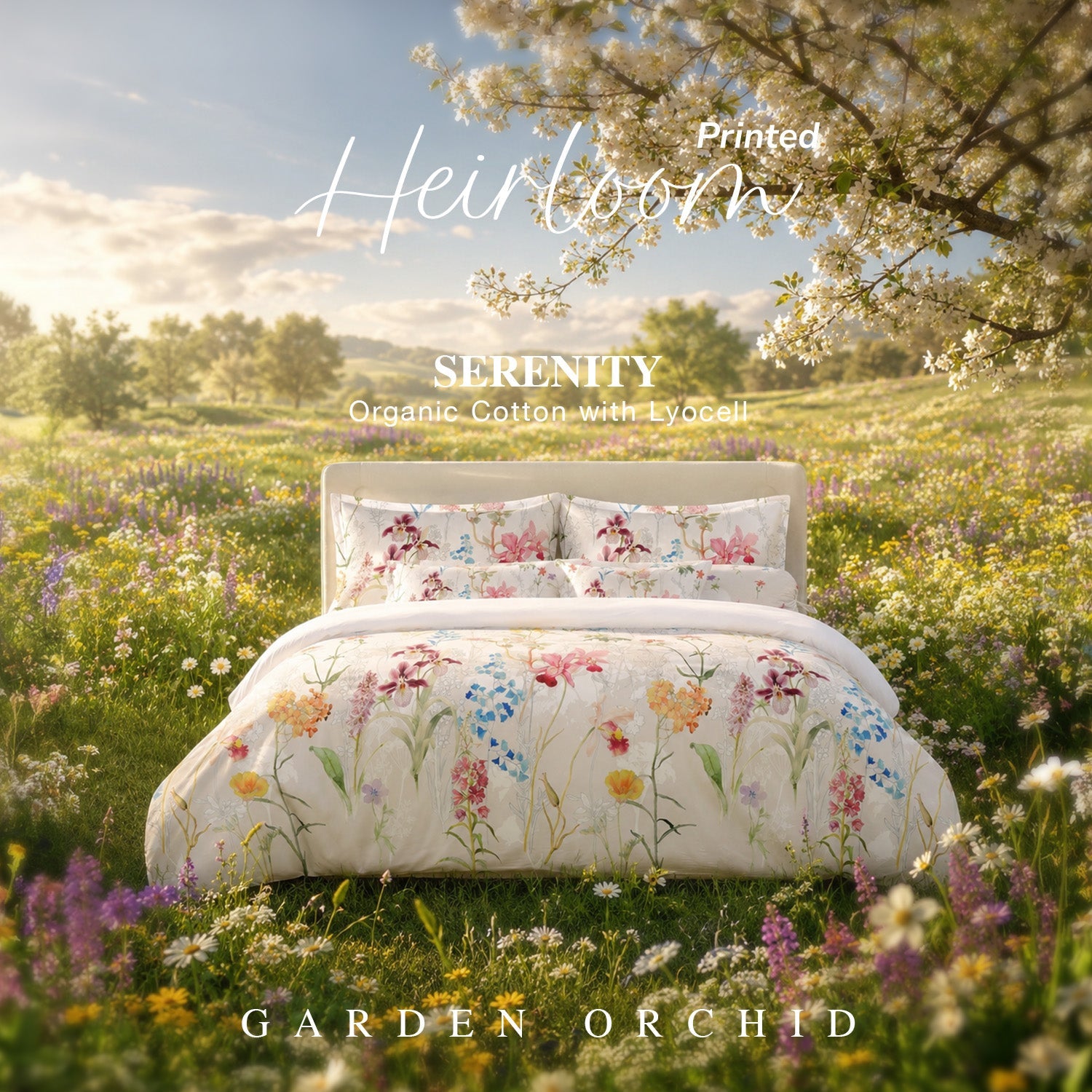 Bellami SG61 Heirloom Organic Cotton & Tencel Luxury Bedding Set with Free Lumbar Pillow(While Stock Last) - Vanda