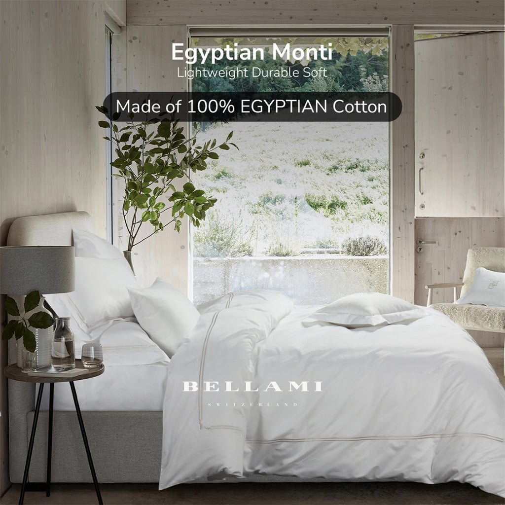 Bellami Monti 100% Egyptian Cotton 1500 Thread Count Fitted Sheet Set | Duvet Cover Set I Pillow Bolster Case