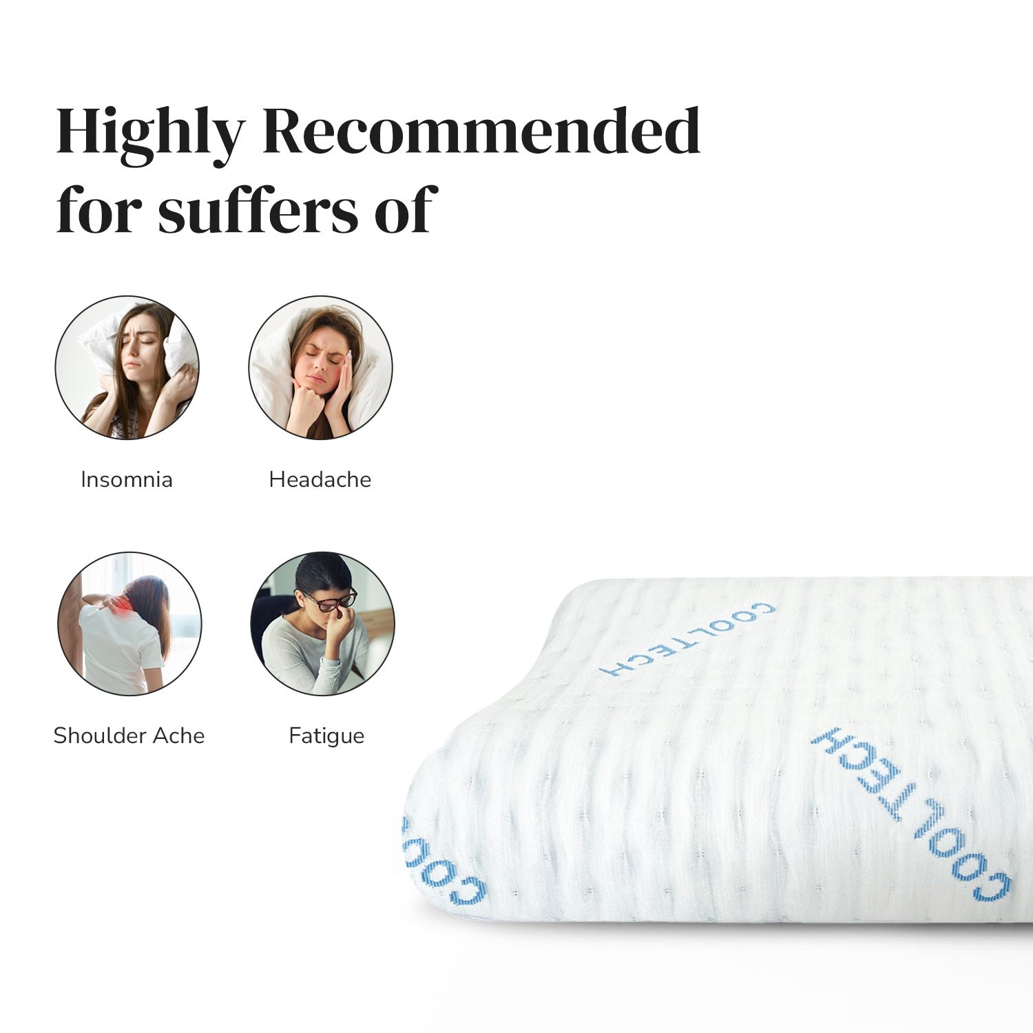 Intero I CoolTech AirPass I Charcoal Memory Foam Pillow - Comfort & Contour