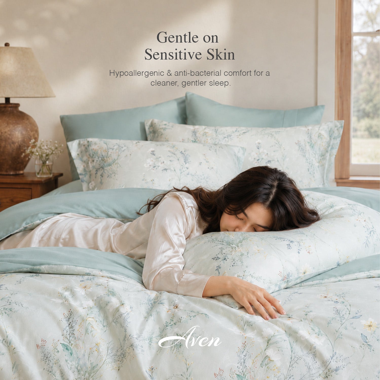 Intero Cupro Morgan 1800TC PIMA Cotton Printed Jacquard Luxury Bedding Set