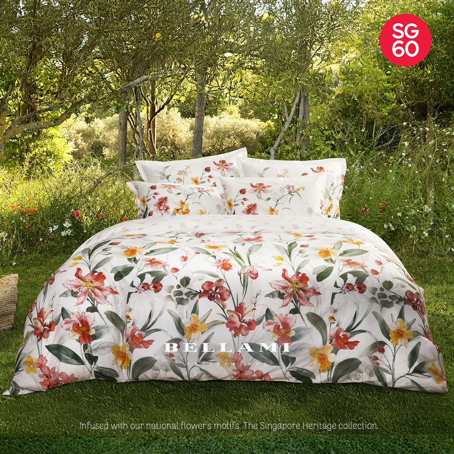 Bellami SG60 Early Bird Luxe Orchid-Inspired Bed Set Collection (Queen & King) - Cattleya