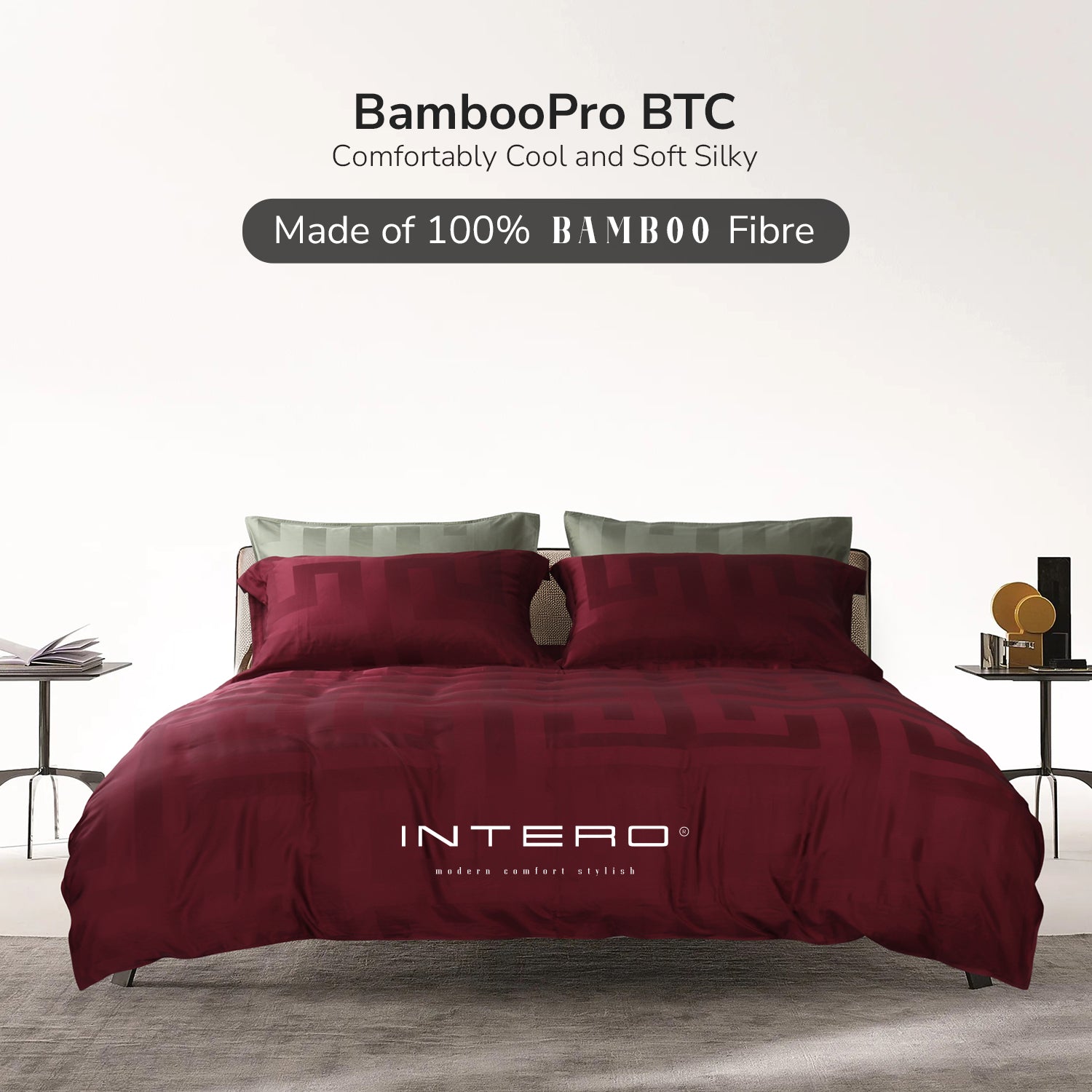 Intero | BambooPro Jac Beyond Thread Count | Toni Collection | Bed Set | Fitted Sheet | With Quilt Cover Set *FREE 1 Bellami Shield Guard Mattress Protector*