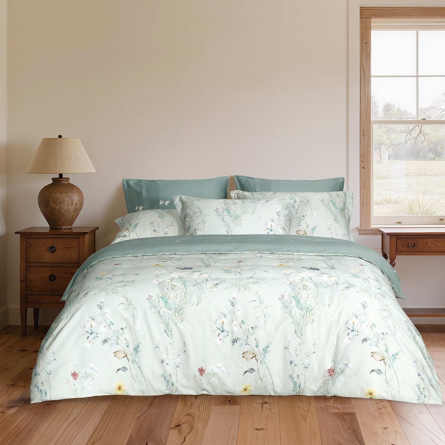 Intero Cupro Morgan 1800TC PIMA Cotton Printed Jacquard Luxury Bedding Set
