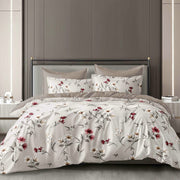 Hillcrest I 988TC ComfyLux I Printed Bedding Collection I Fitted Sheet Set I Summer Blanket - Ash Petals