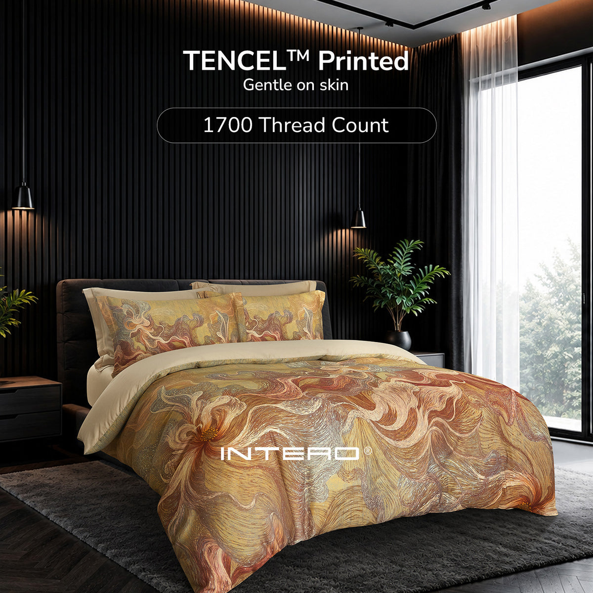 IE Maison Lumos Tencel Printed 1700TC Luxury Bed Set