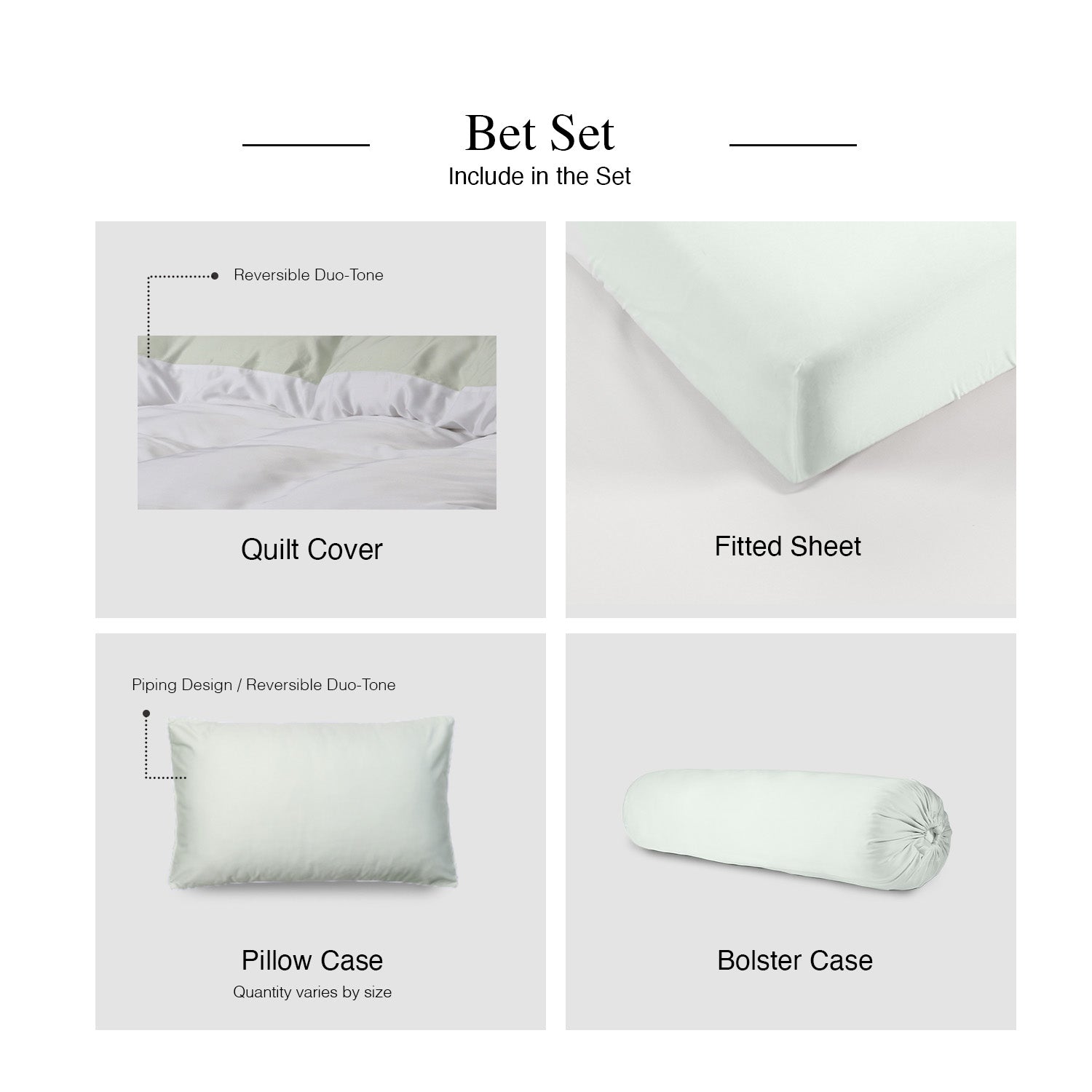 Bellami Trinity Calvi Duo Piping BambooPro Luxury Bedding Set