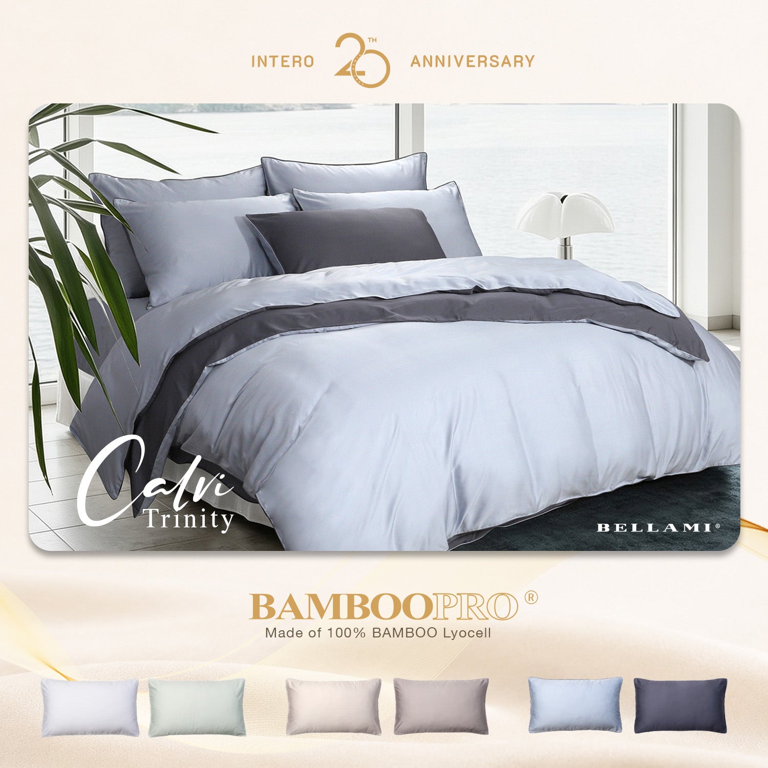 Bellami Trinity Calvi Duo Piping BambooPro Luxury Bedding Set