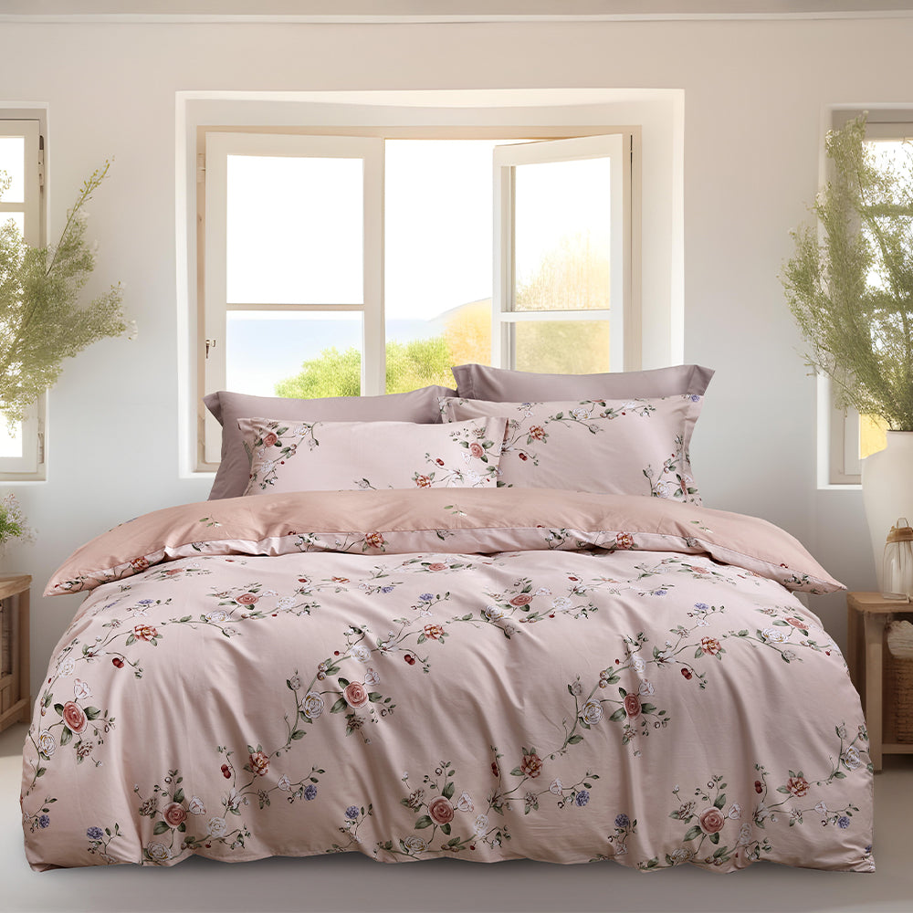 Marie Claire I Lumine 100% Combed Cotton I 1000TC I Fitted Sheet Set I Bed Set - Cherri