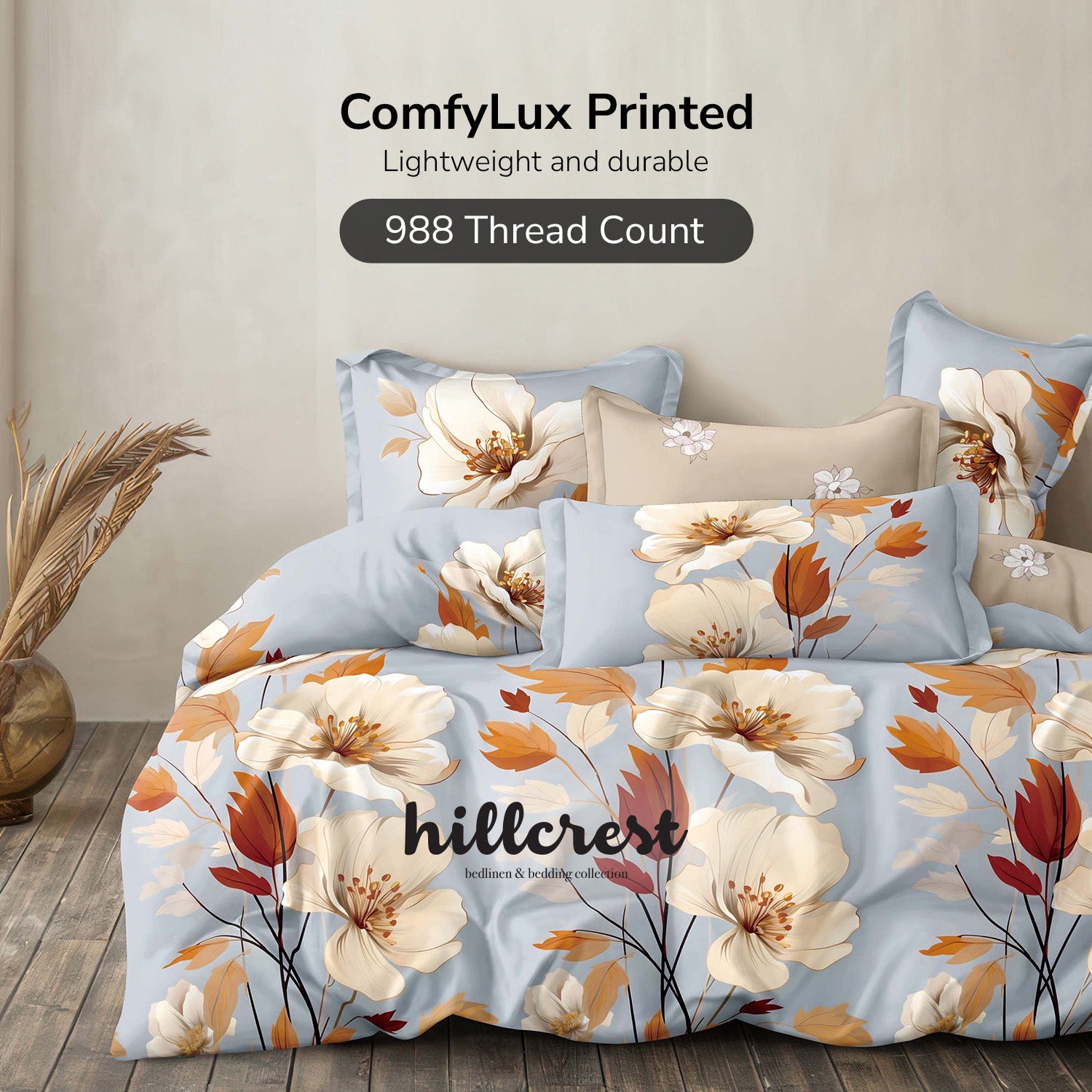 Hillcrest I 988TC ComfyLux I Printed Fitted Sheet Set - Comfort