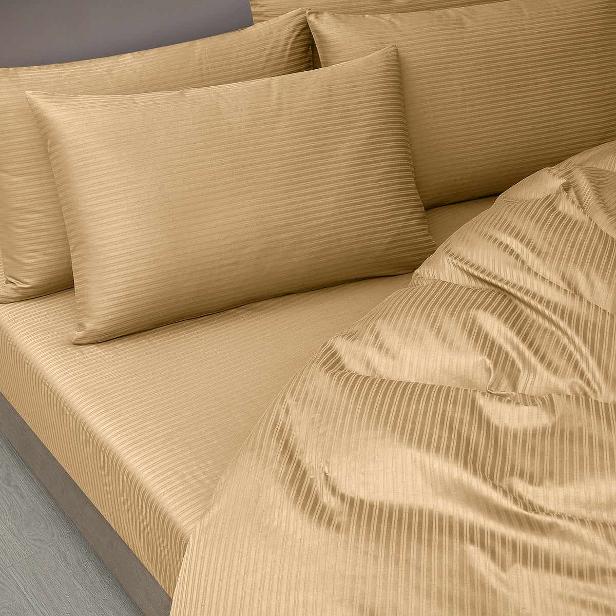 IE Maison Cotton Dobby 1100TC Fitted Sheet Set I Bed Set - Deep Champagne