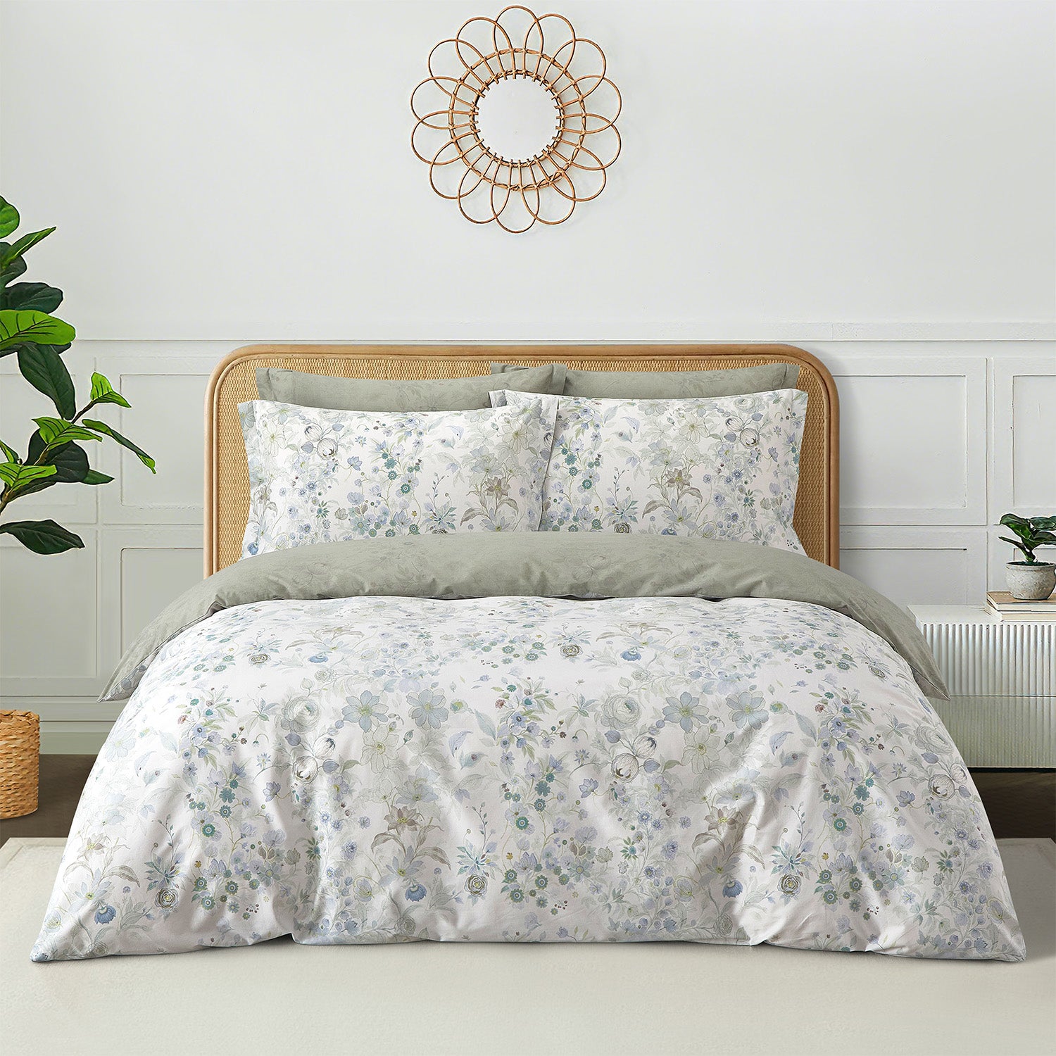 Maison De Claire 1000TC Combed Cotton Printed Bedding I Emerald Ferns