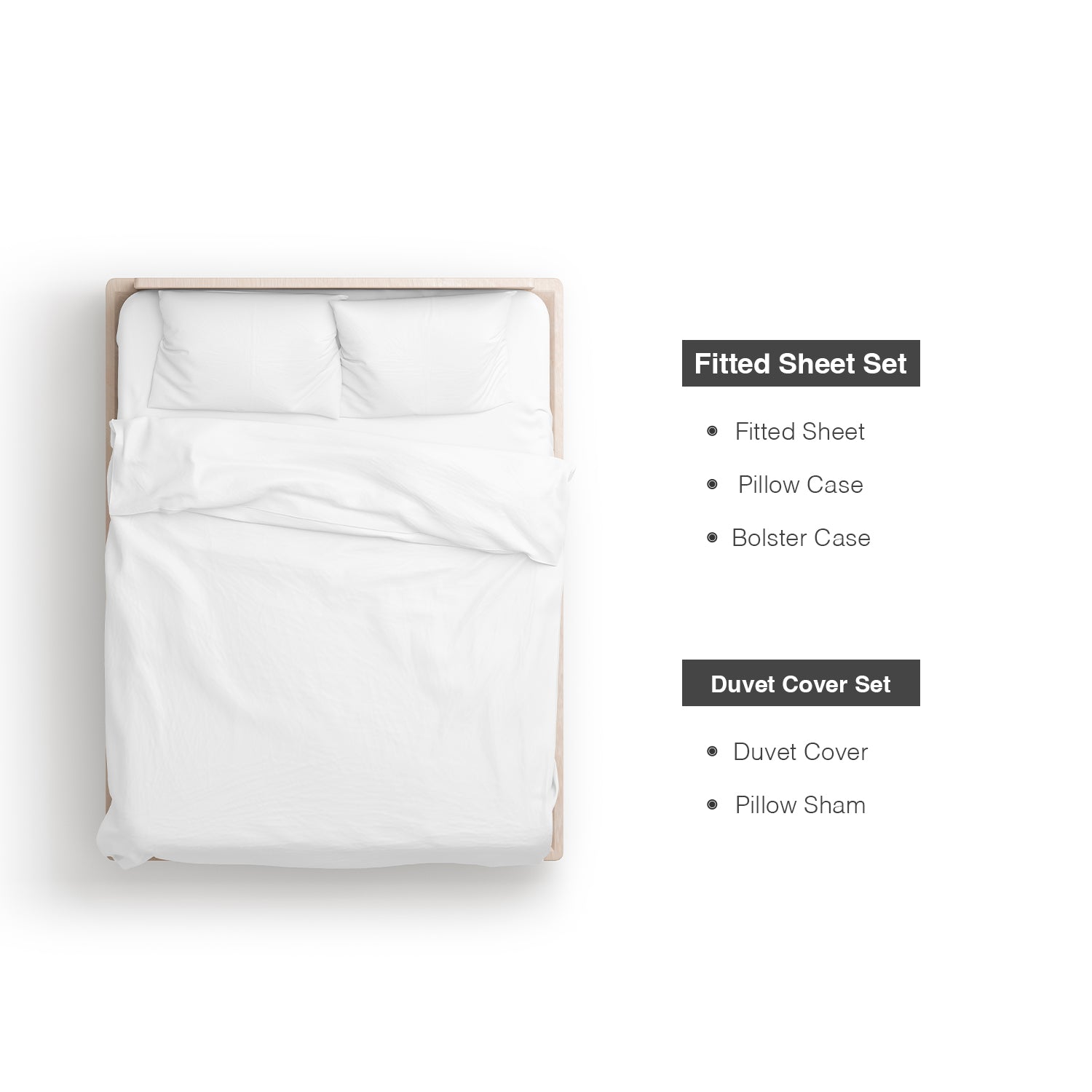 Bellami Monti 100% Egyptian Cotton 1500 Thread Count Fitted Sheet Set | Duvet Cover Set I Pillow Bolster Case