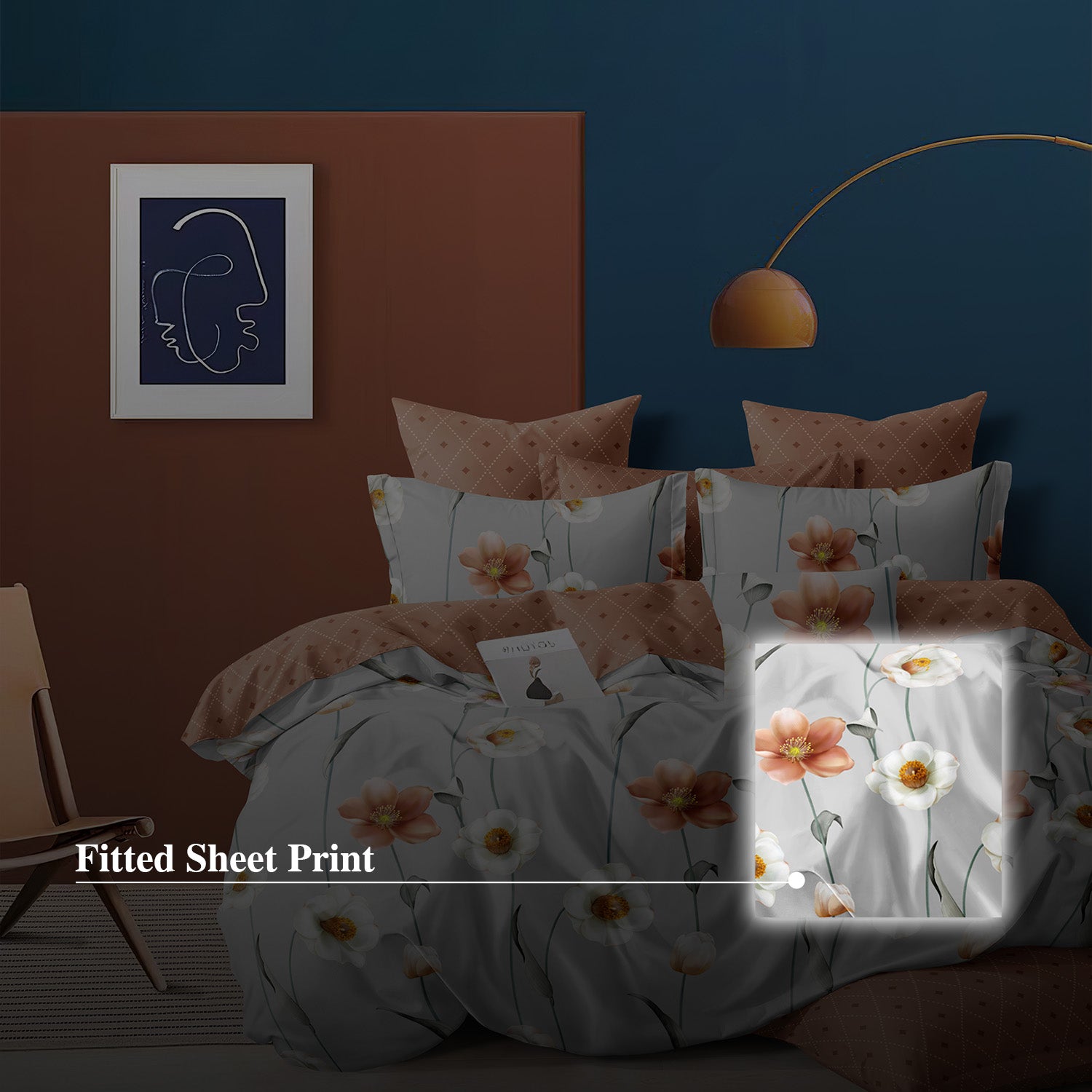 Hillcrest I 988TC ComfyLux I Printed Fitted Sheet Set - Floral Breeze