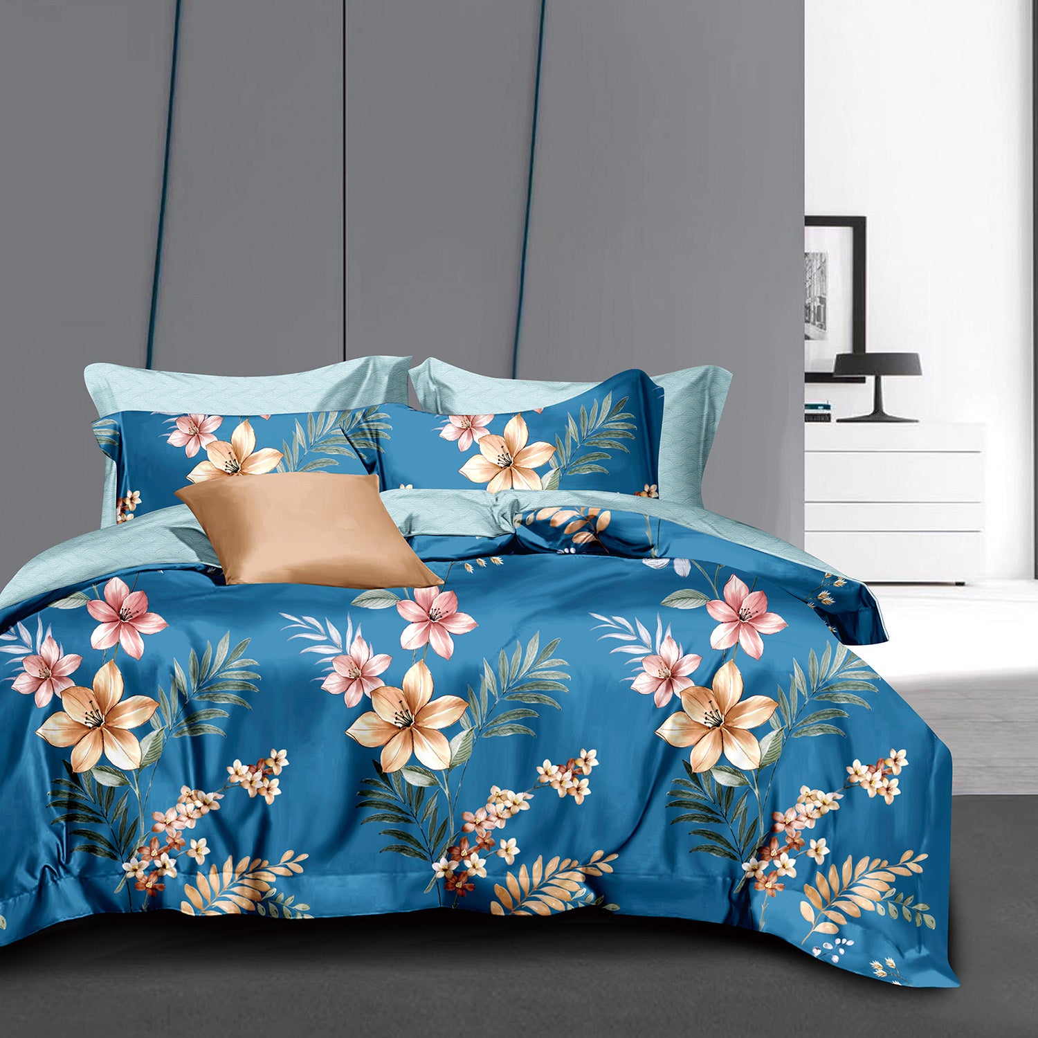 Hillcrest I 988TC ComfyLux I Printed Bedding Collection I Fitted Sheet Set - Florune