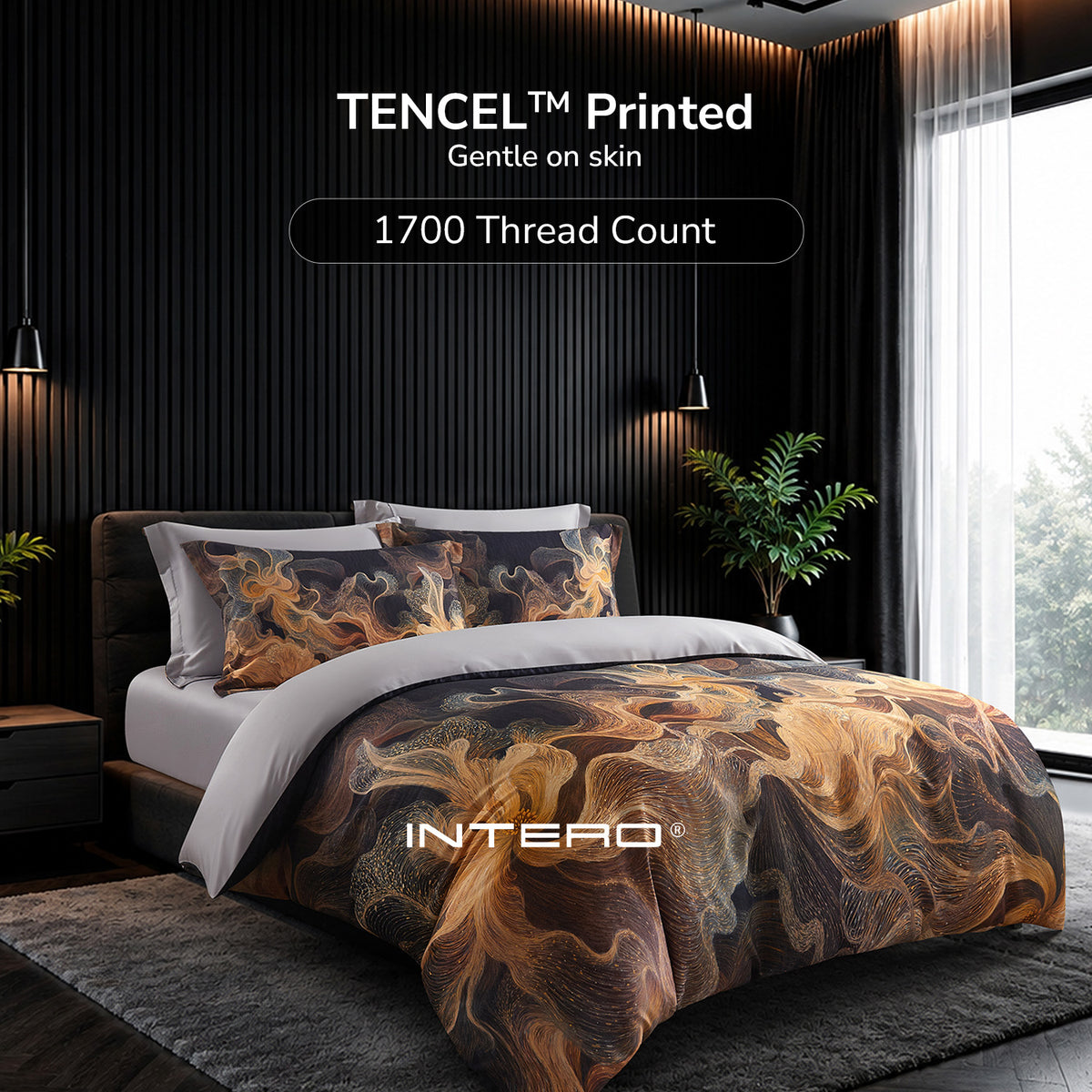 IE Maison Lumos Tencel Printed 1700TC Luxury Bed Set