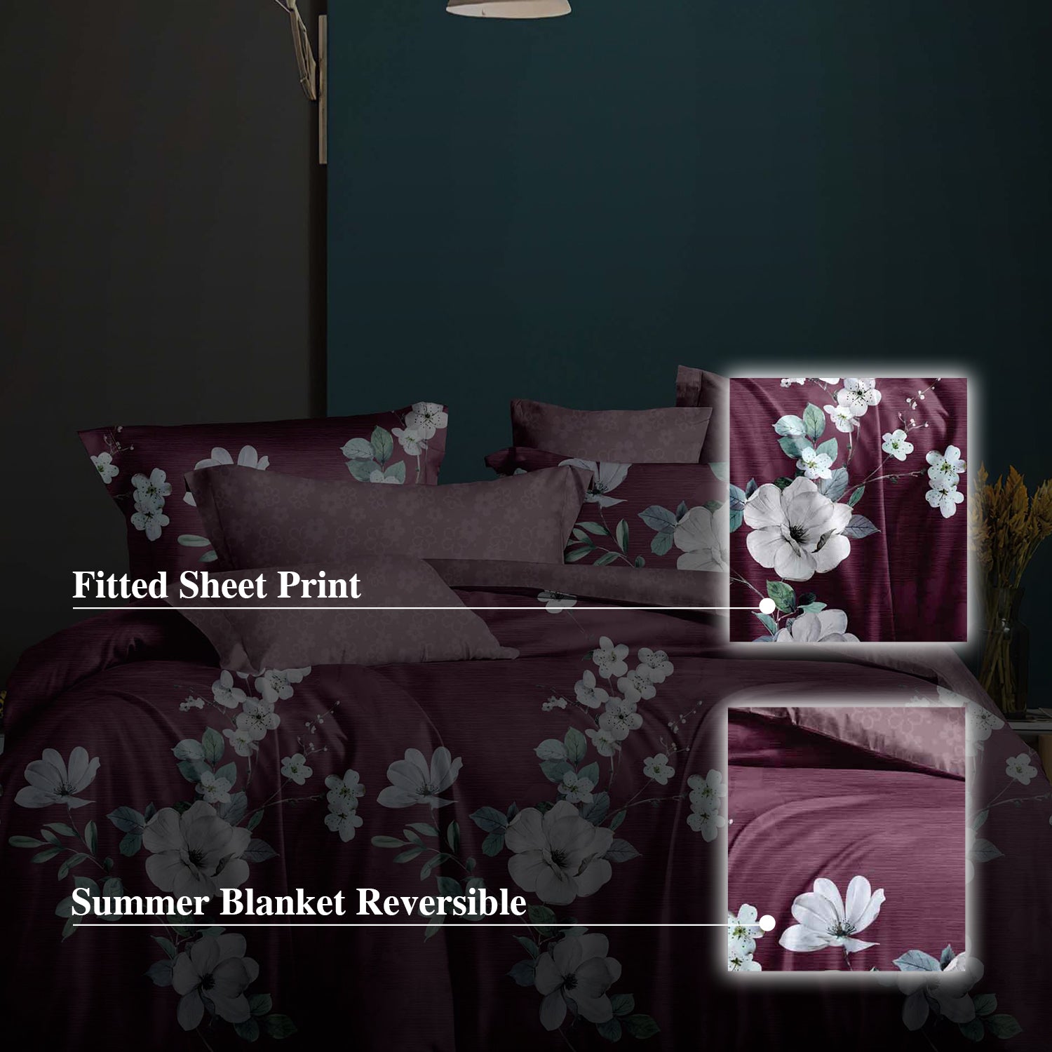 Hillcrest I Group A ComfyLux Printed Microfiber I 988TC I Fitted Sheet Set I Summer Blanket I No Quilt Cover - Happy