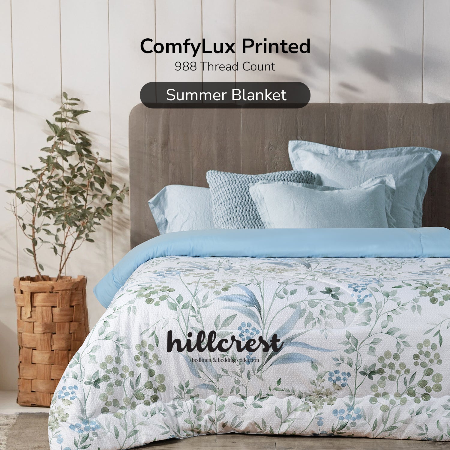 Hillcrest I ComfyLux Printed I 988TC I Summer Blanket (Online Exclusive)